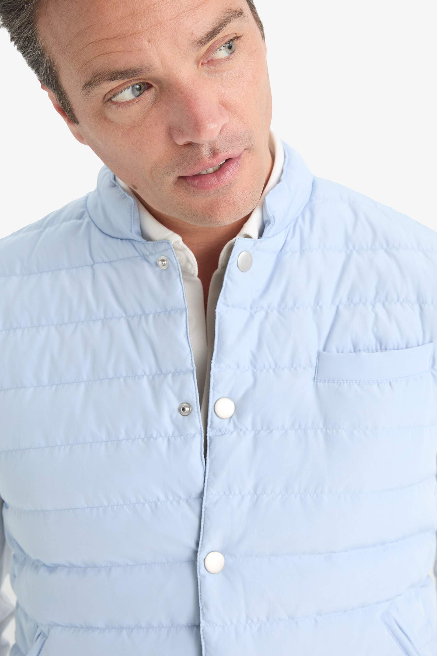 Slim Fit Dar Kesim Çıtçıtlı Kaz Tüyü Yelek