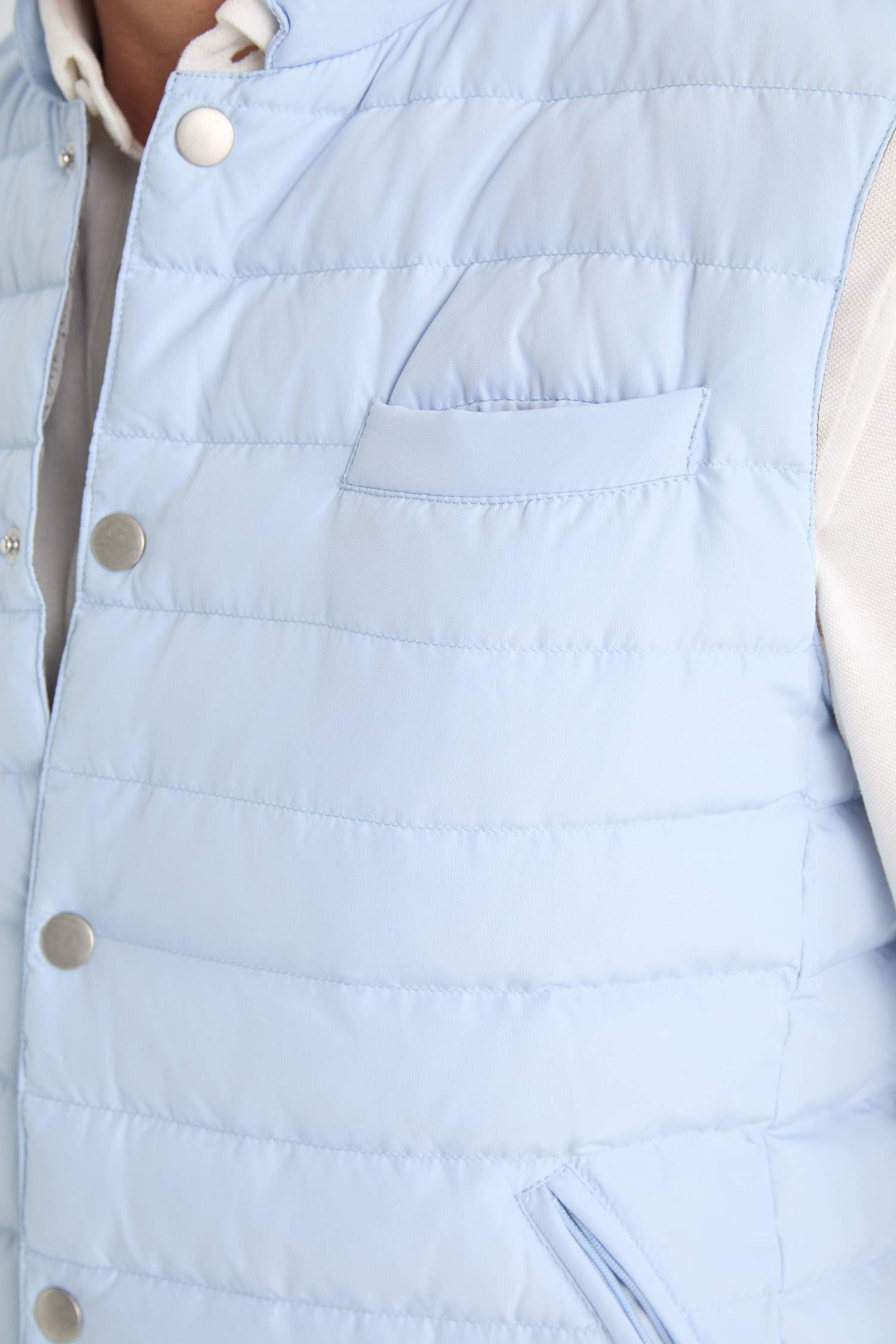 Slim Fit Dar Kesim Çıtçıtlı Kaz Tüyü Yelek