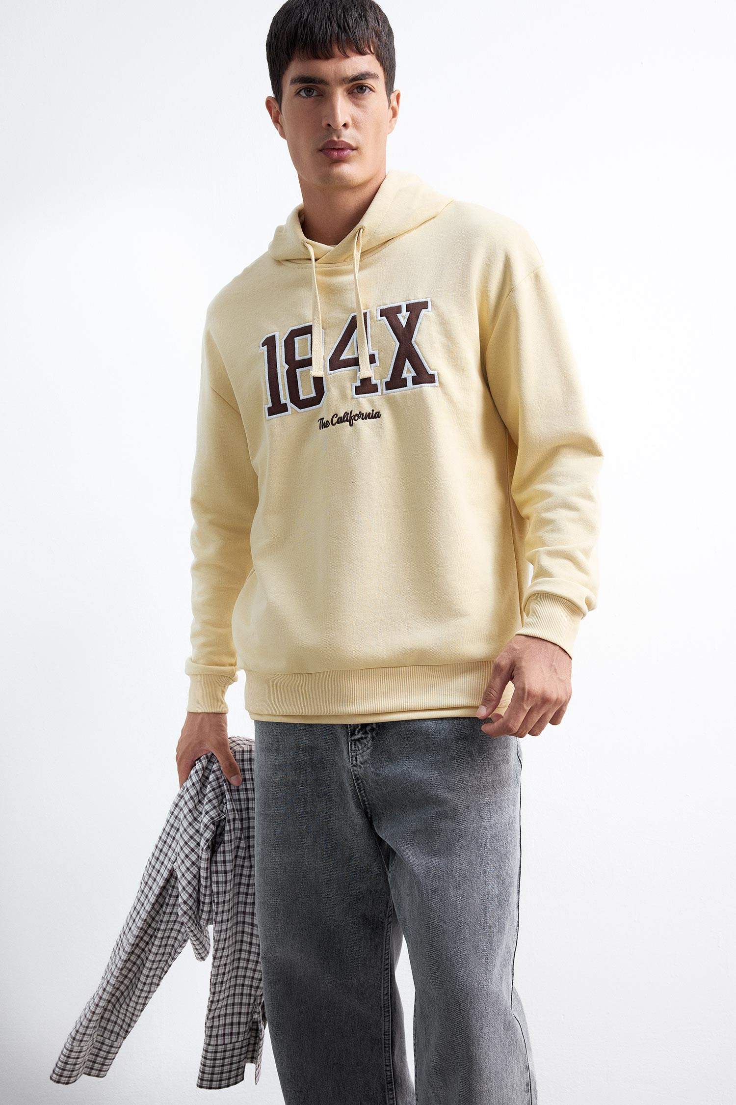 Boxy Fit Kapüşonlu Baskılı Sweatshirt