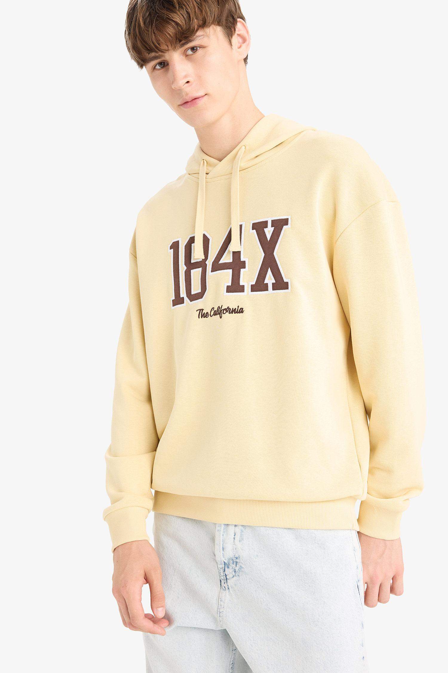 Boxy Fit Kapüşonlu Baskılı Sweatshirt