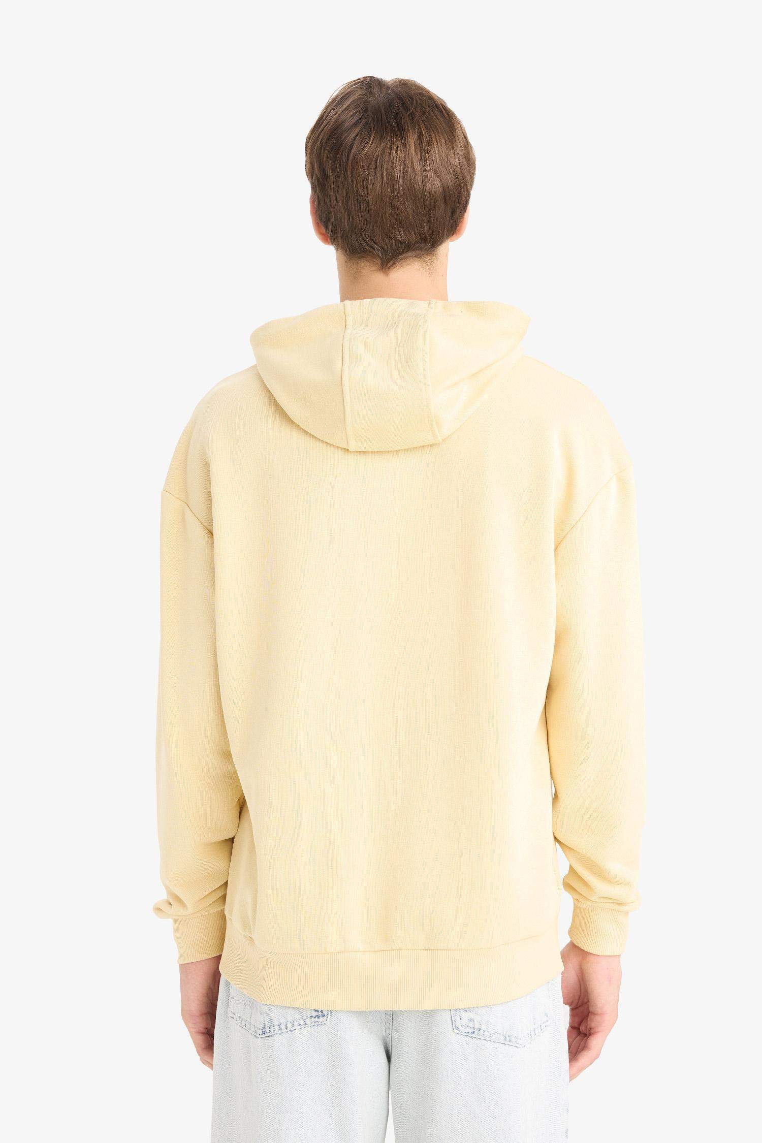 Boxy Fit Kapüşonlu Baskılı Sweatshirt