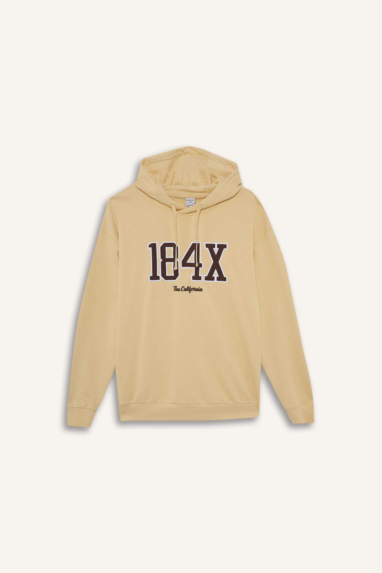 Boxy Fit Kapüşonlu Baskılı Sweatshirt