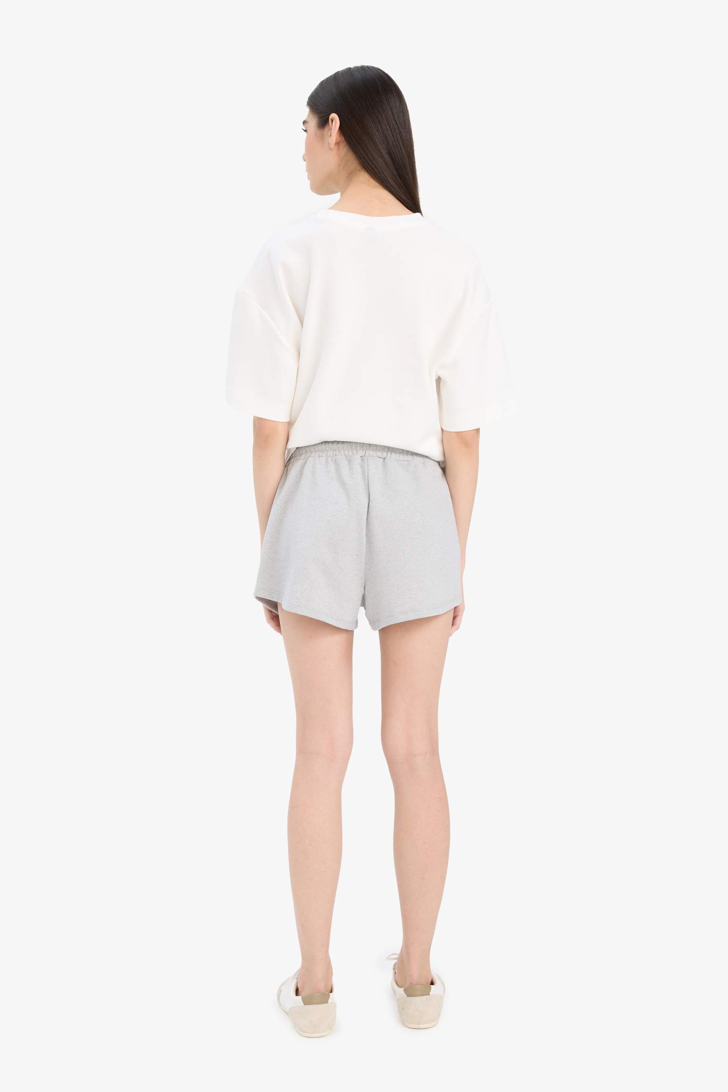 Relax Fit Beli Lastikli Bermuda Şort