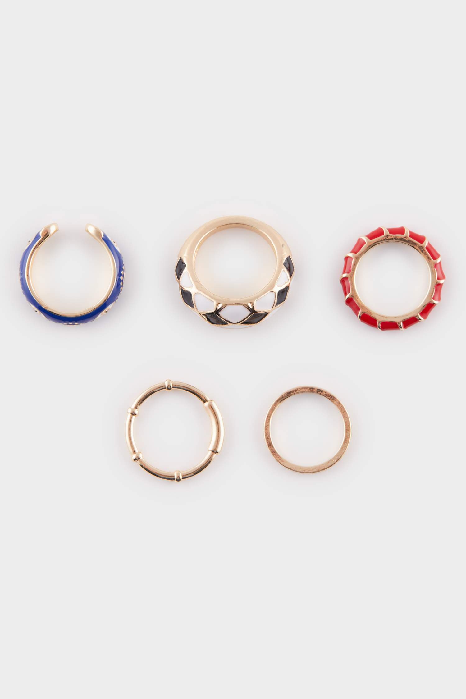 Kadın 5'li Gold Yüzük