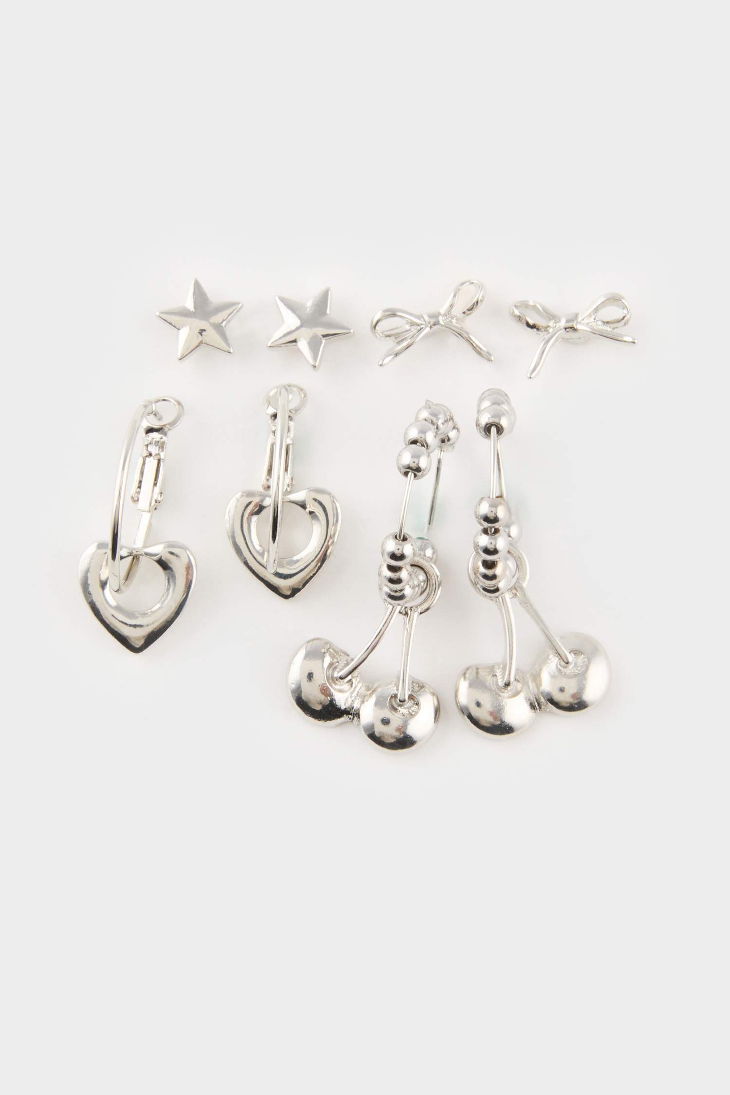 Woman 4 Piece Silver Earrings