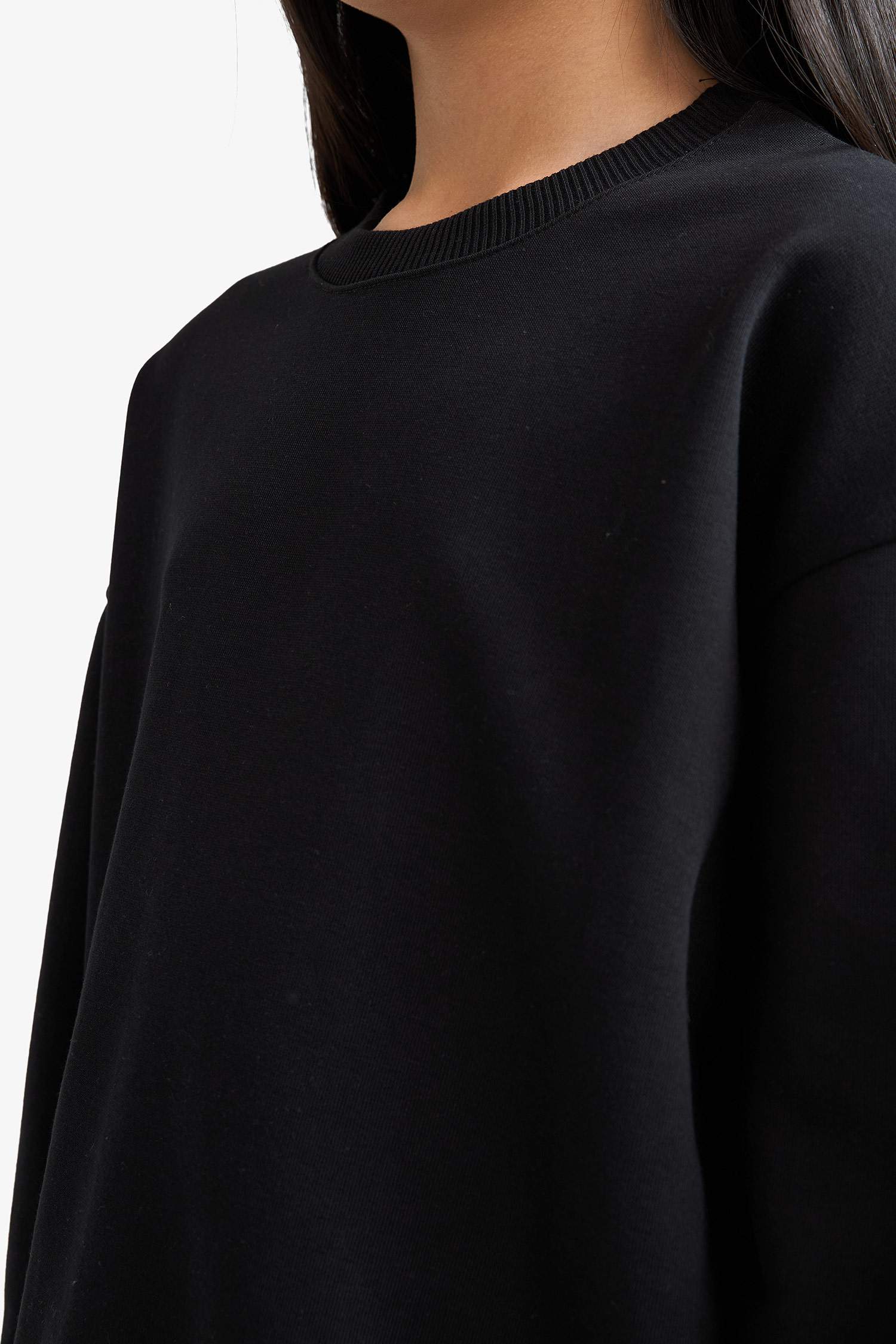 Girl Relaxed Fit Crew Neck Printed 2 Piece Sweatshirt