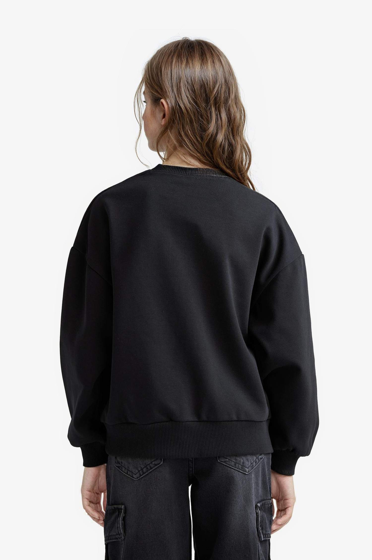 Girl Relaxed Fit Crew Neck Printed 2 Piece Sweatshirt