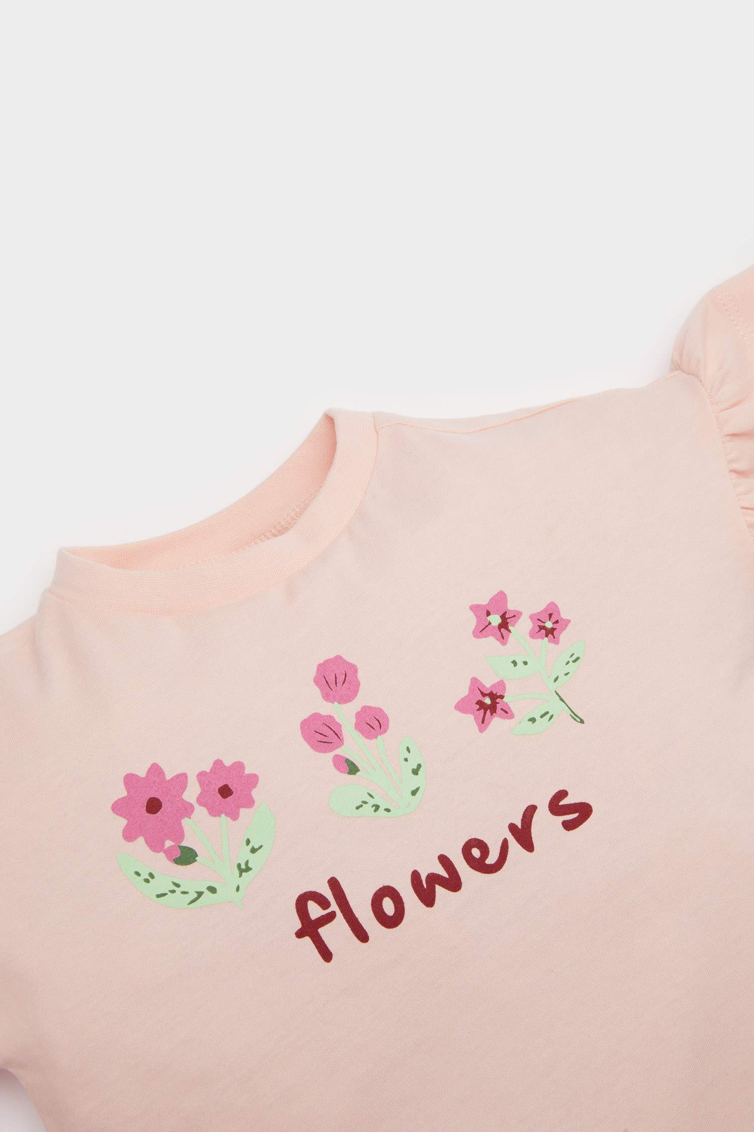 سيت بيبي بناتي تيشيرت فلورال وستريج - قطعتين