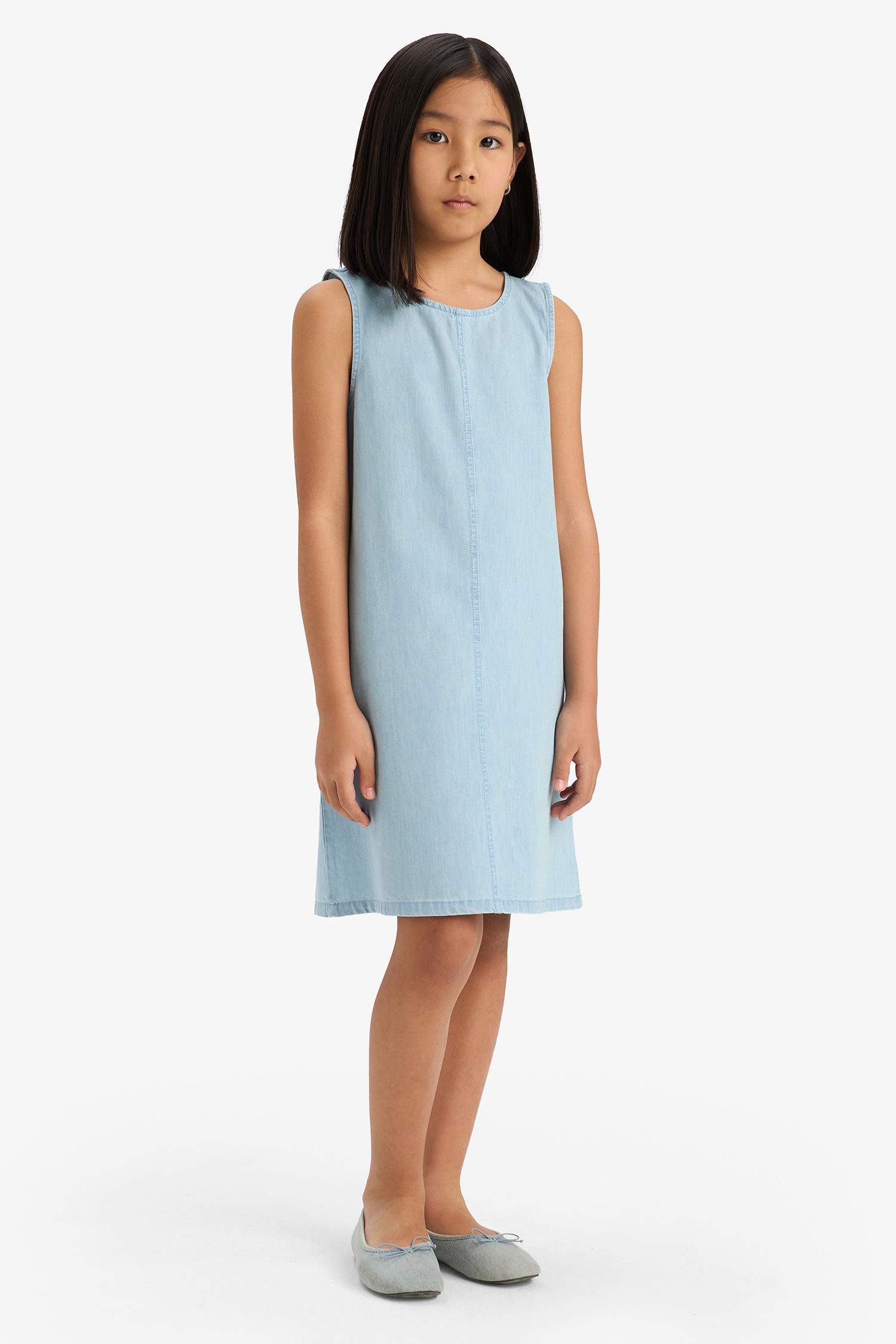 Джинсовое платье без рукавов для девочки