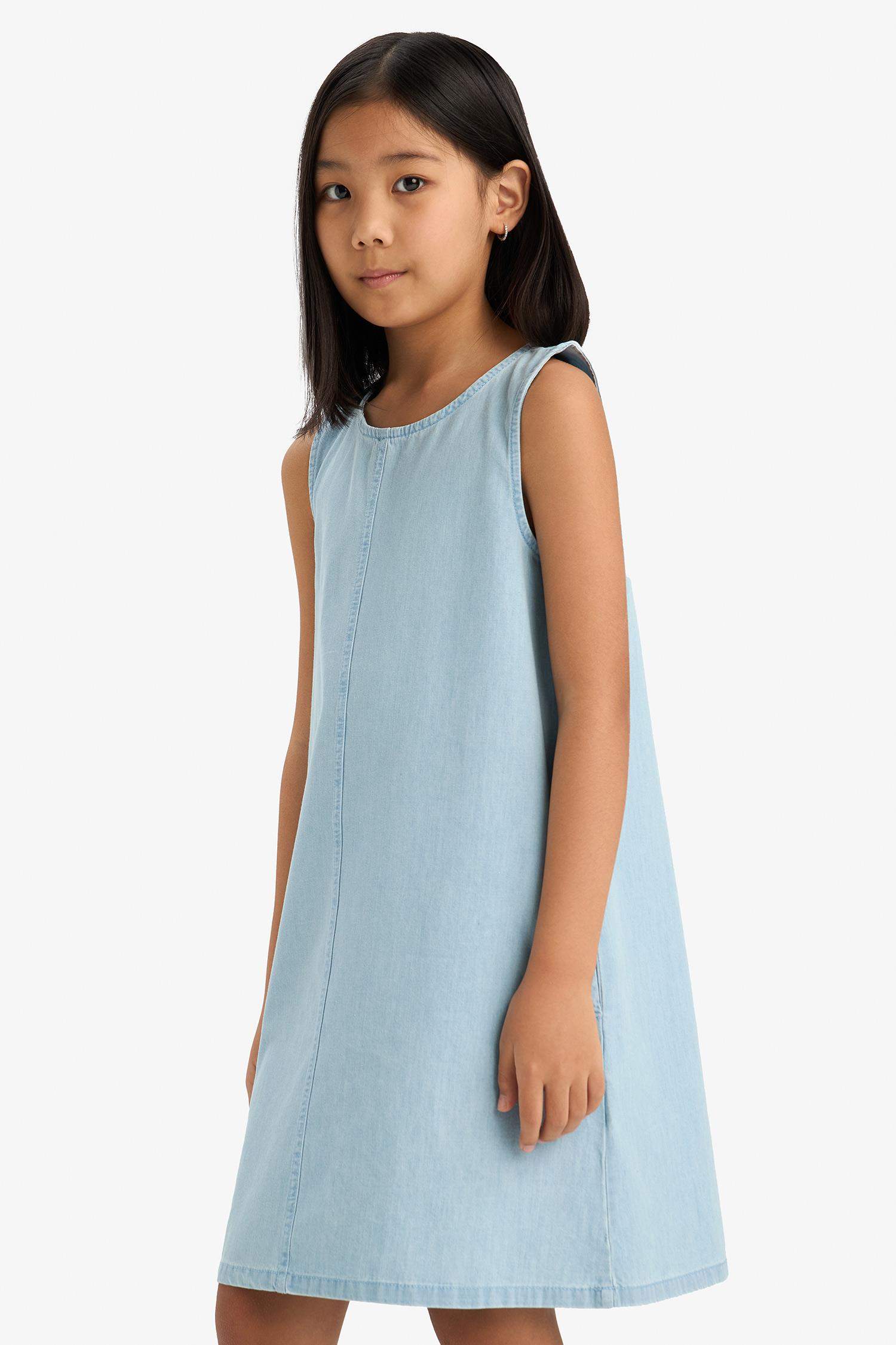 Джинсовое платье без рукавов для девочки