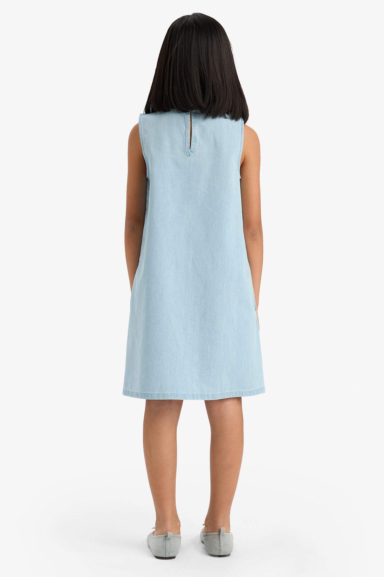 Джинсовое платье без рукавов для девочки