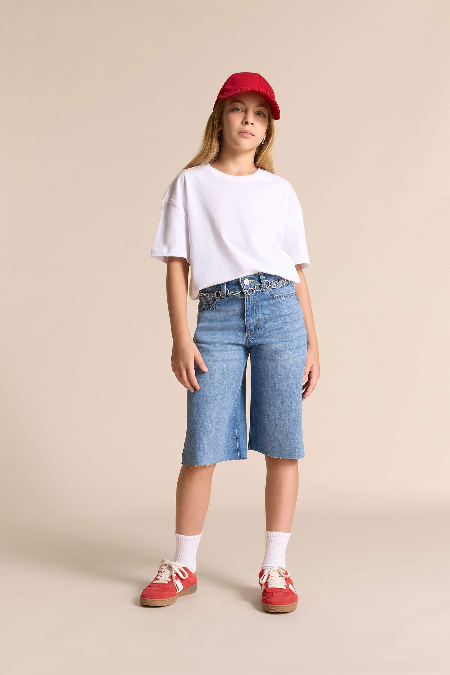 T-shirt à col rond et manches courtes Coupe décontractée pour fille