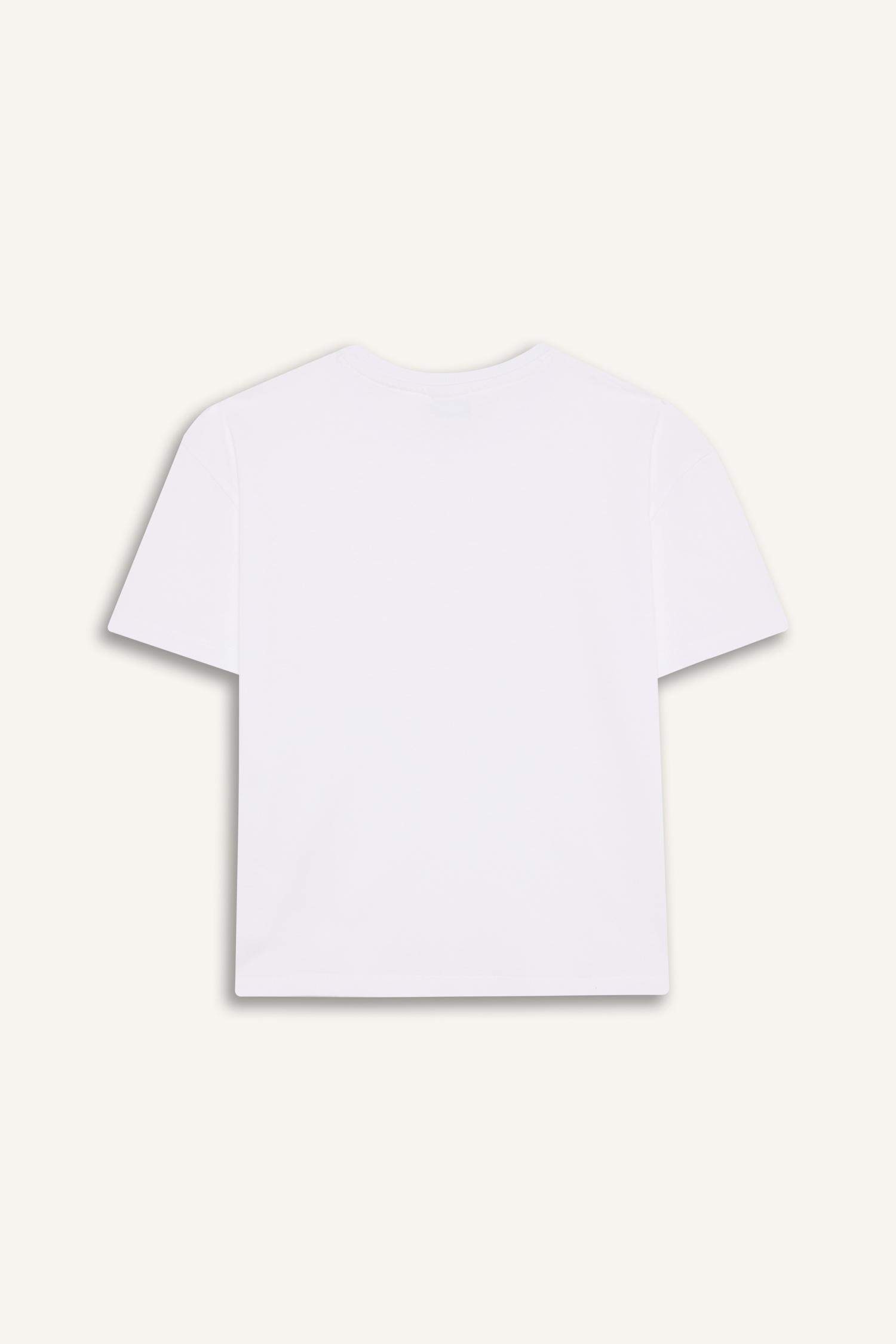 T-shirt à col rond et manches courtes Coupe décontractée pour fille