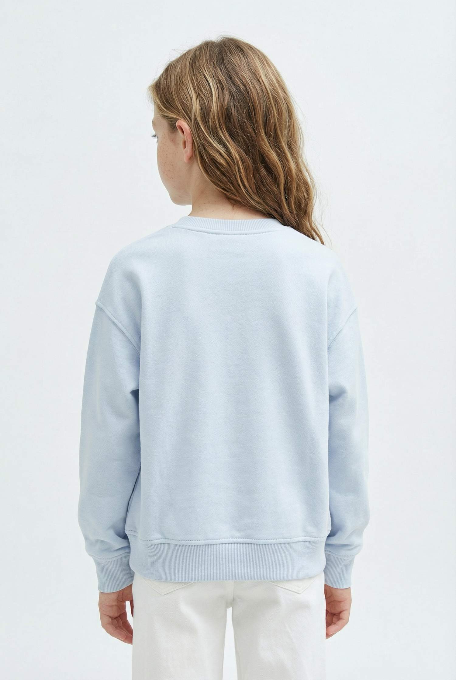 Kız Çocuk Relax Fit Bisiklet Yaka Anime Baskılı Sweatshirt