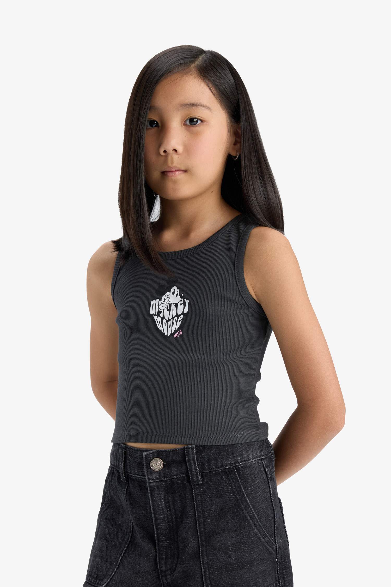 Girl Slim Fit Mickey & Minnie Licensed Tank Top