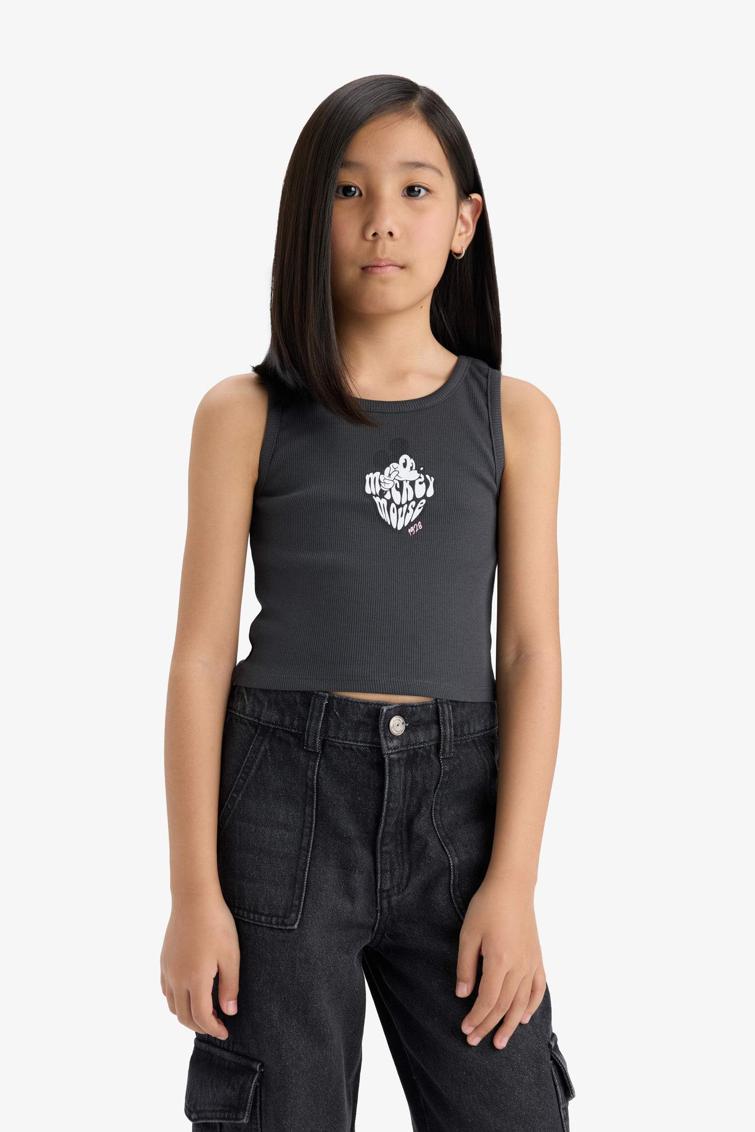 Girl Slim Fit Mickey & Minnie Licensed Tank Top
