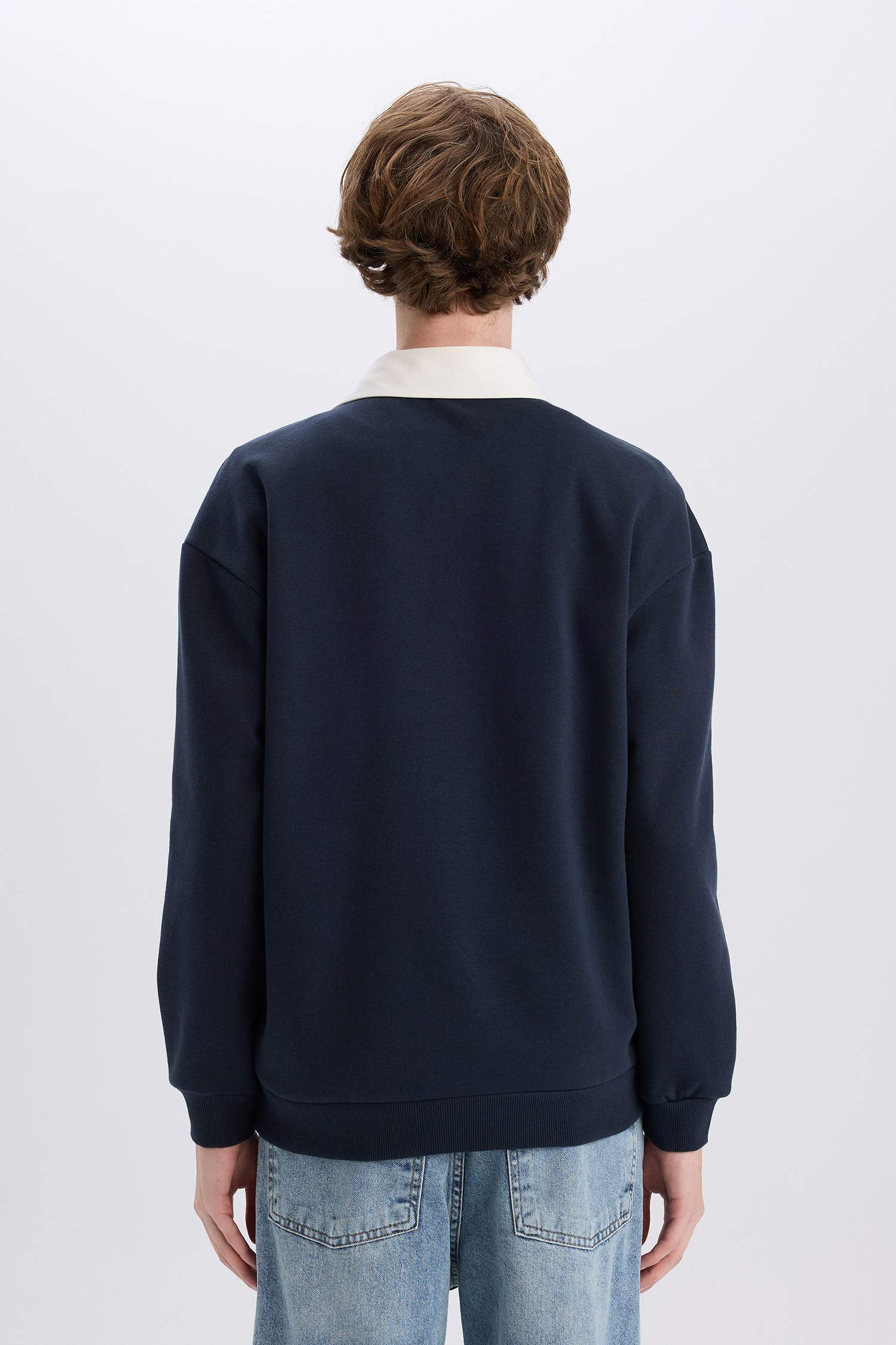 Boxy Fit Polo Yaka Sweatshirt