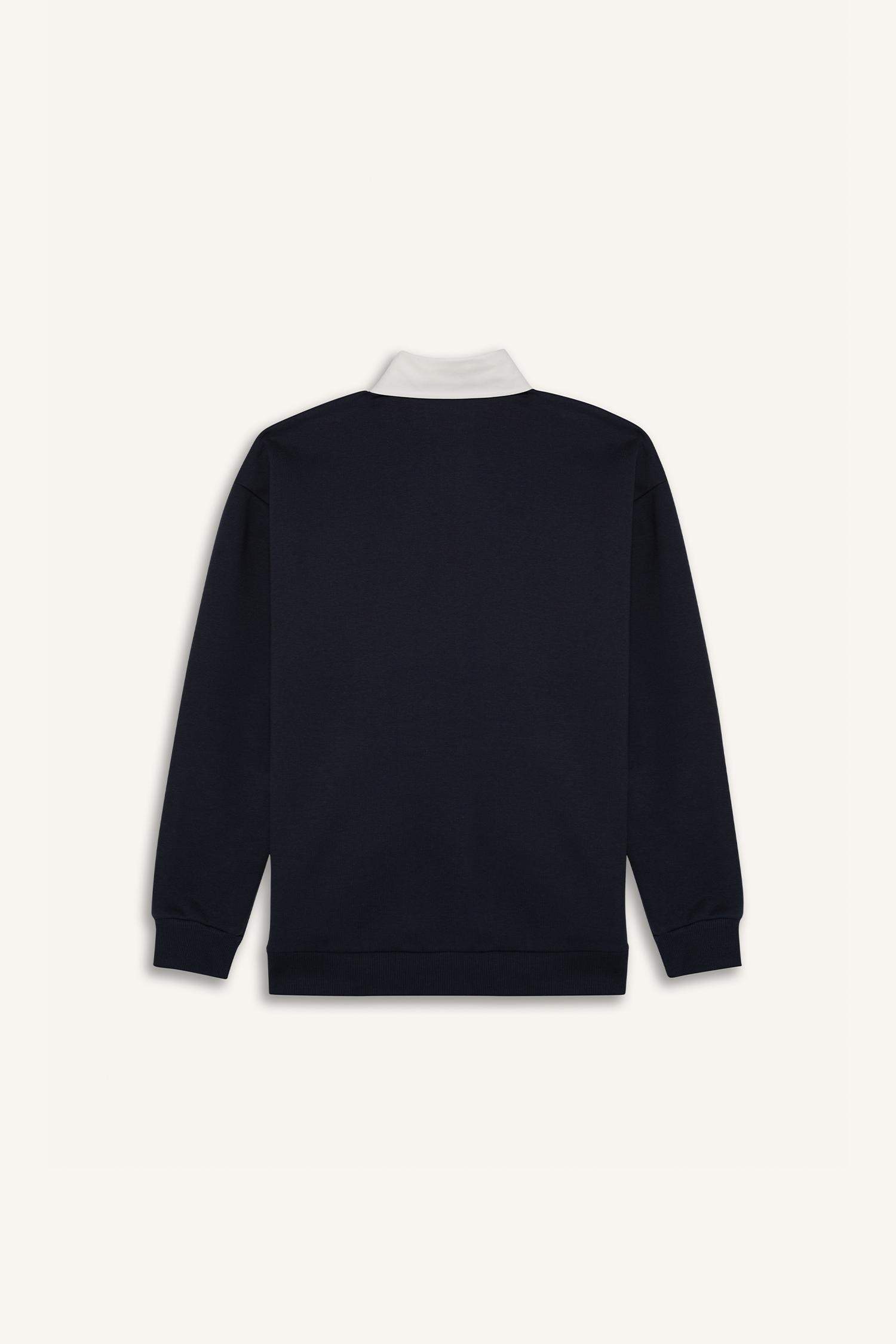 Boxy Fit Polo Yaka Sweatshirt