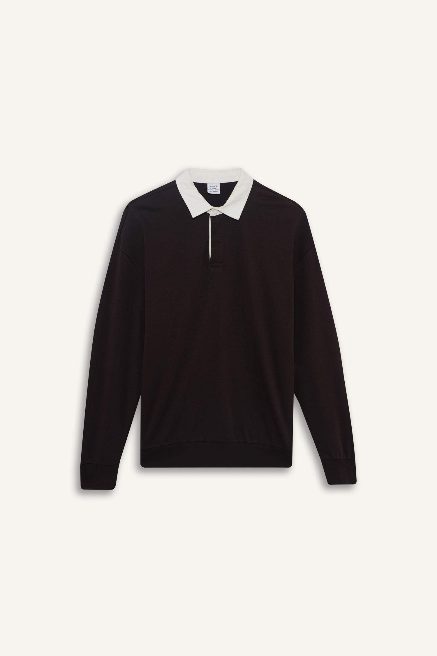 Boxy Fit Polo Yaka Sweatshirt