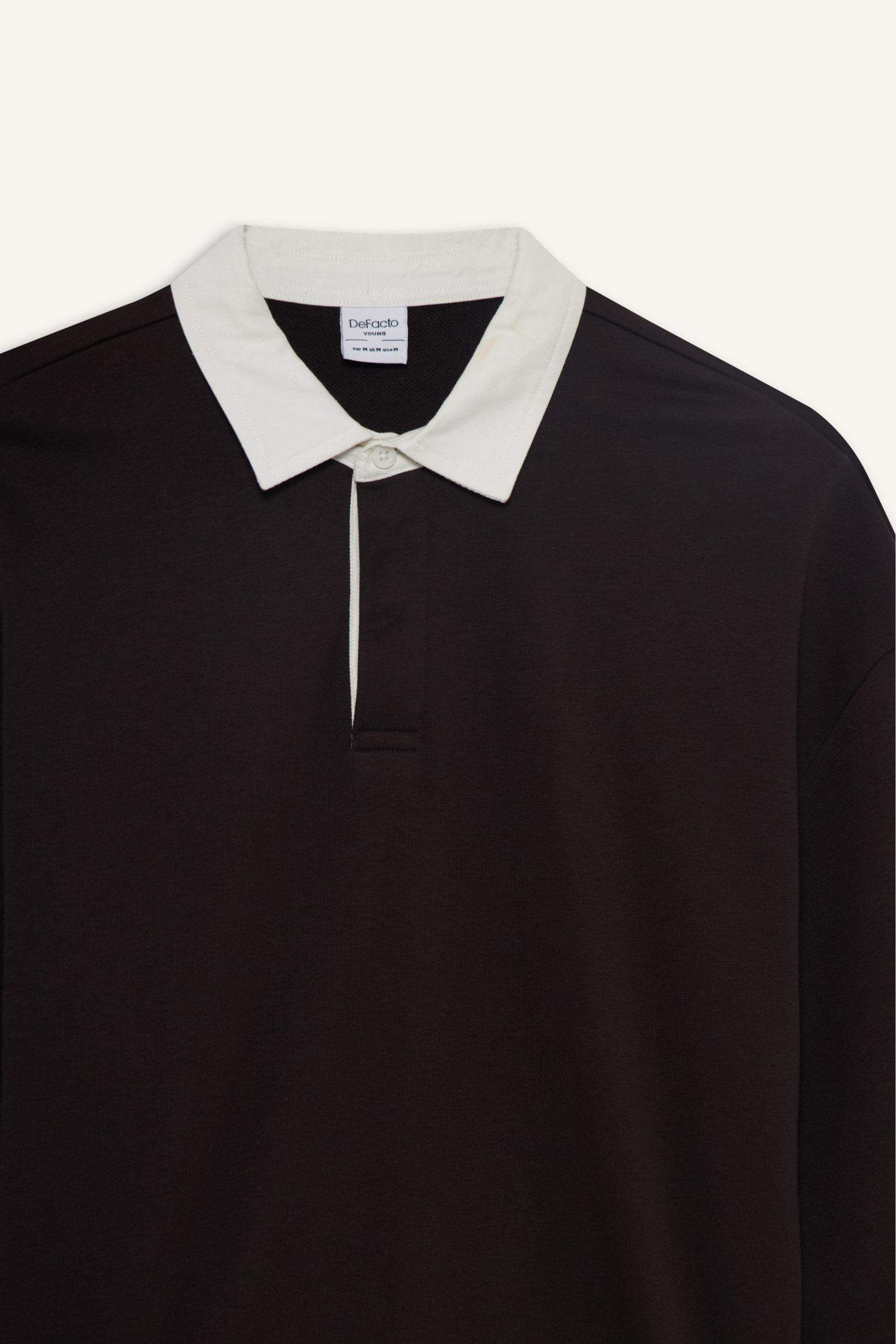 Boxy Fit Polo Yaka Sweatshirt
