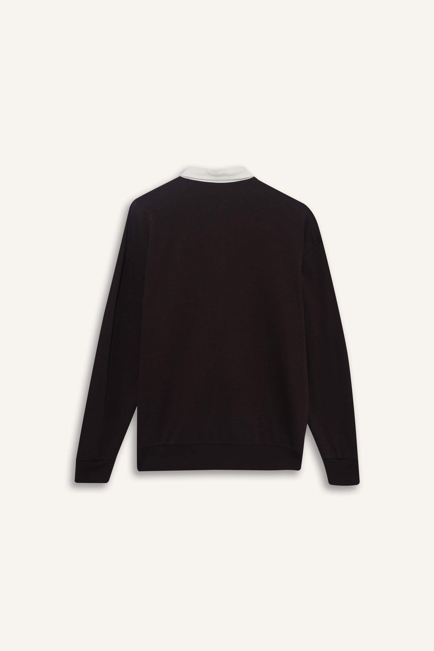 Boxy Fit Polo Yaka Sweatshirt