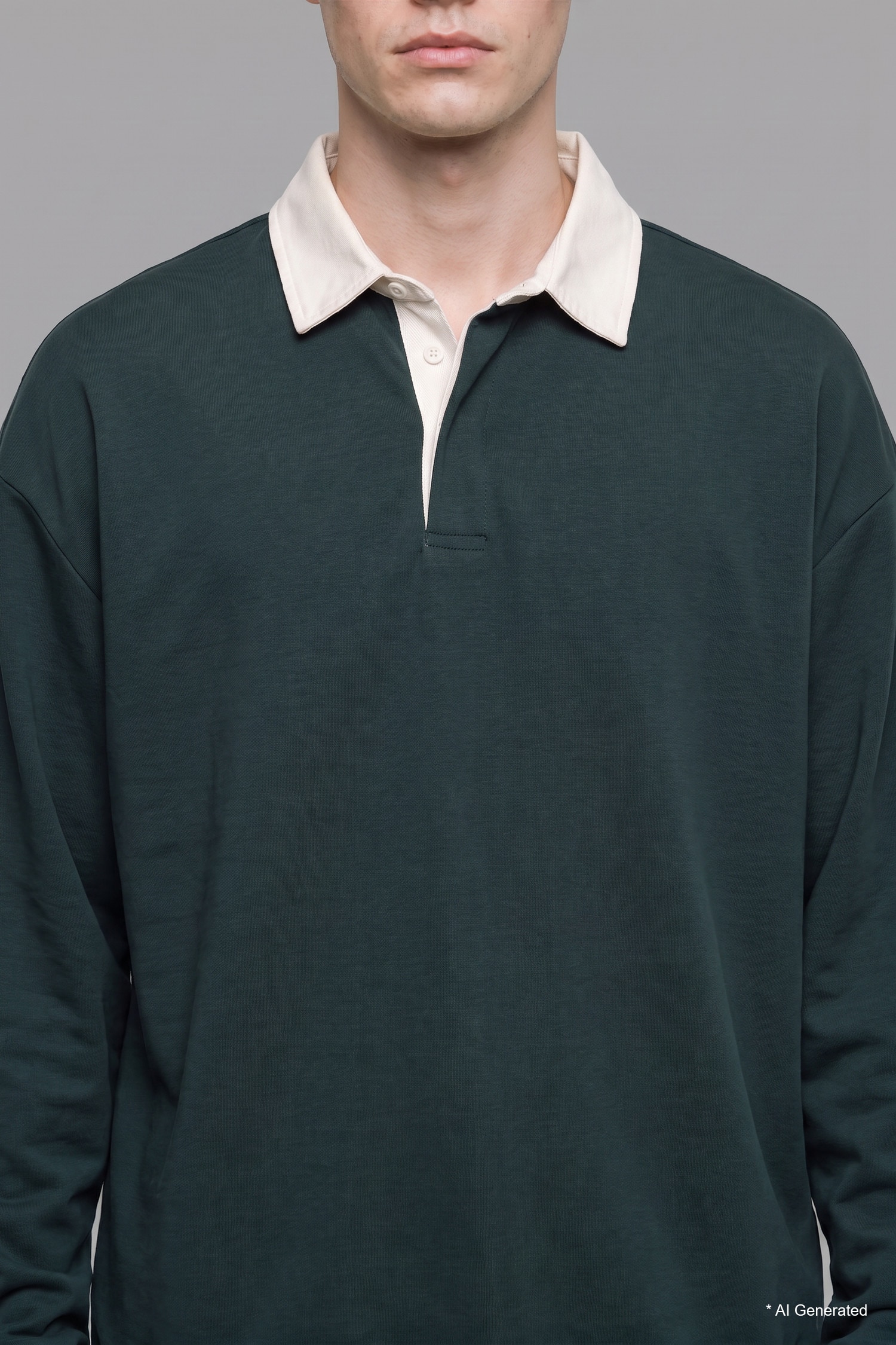 DeFacto Boxy Fit Polo Yaka Sweatshirt görsel 7