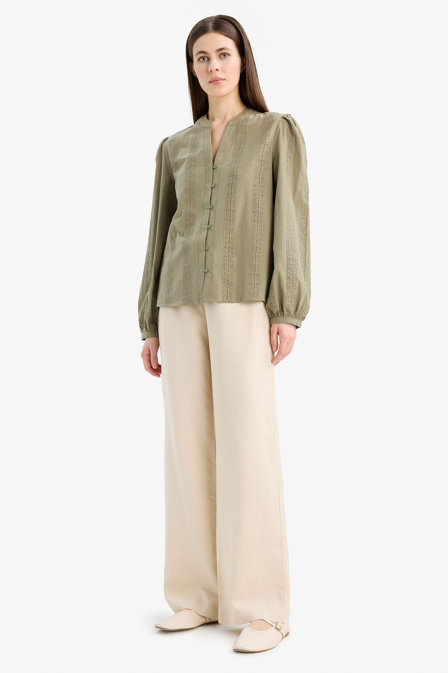 қалыпты пішім Ұзын жеңді көйлек