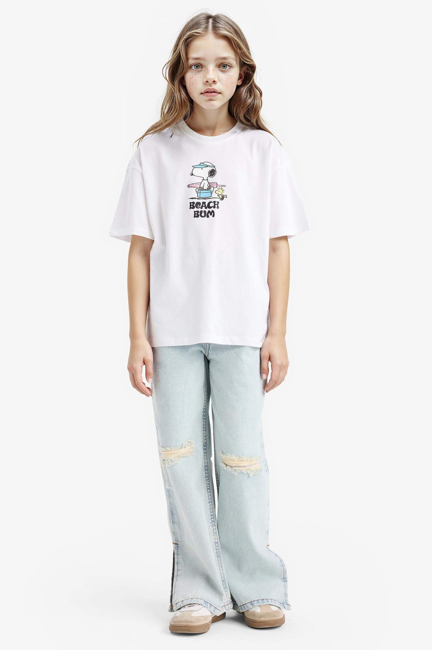 Girl Snoopy Oversize Fit Short Sleeve T-Shirt