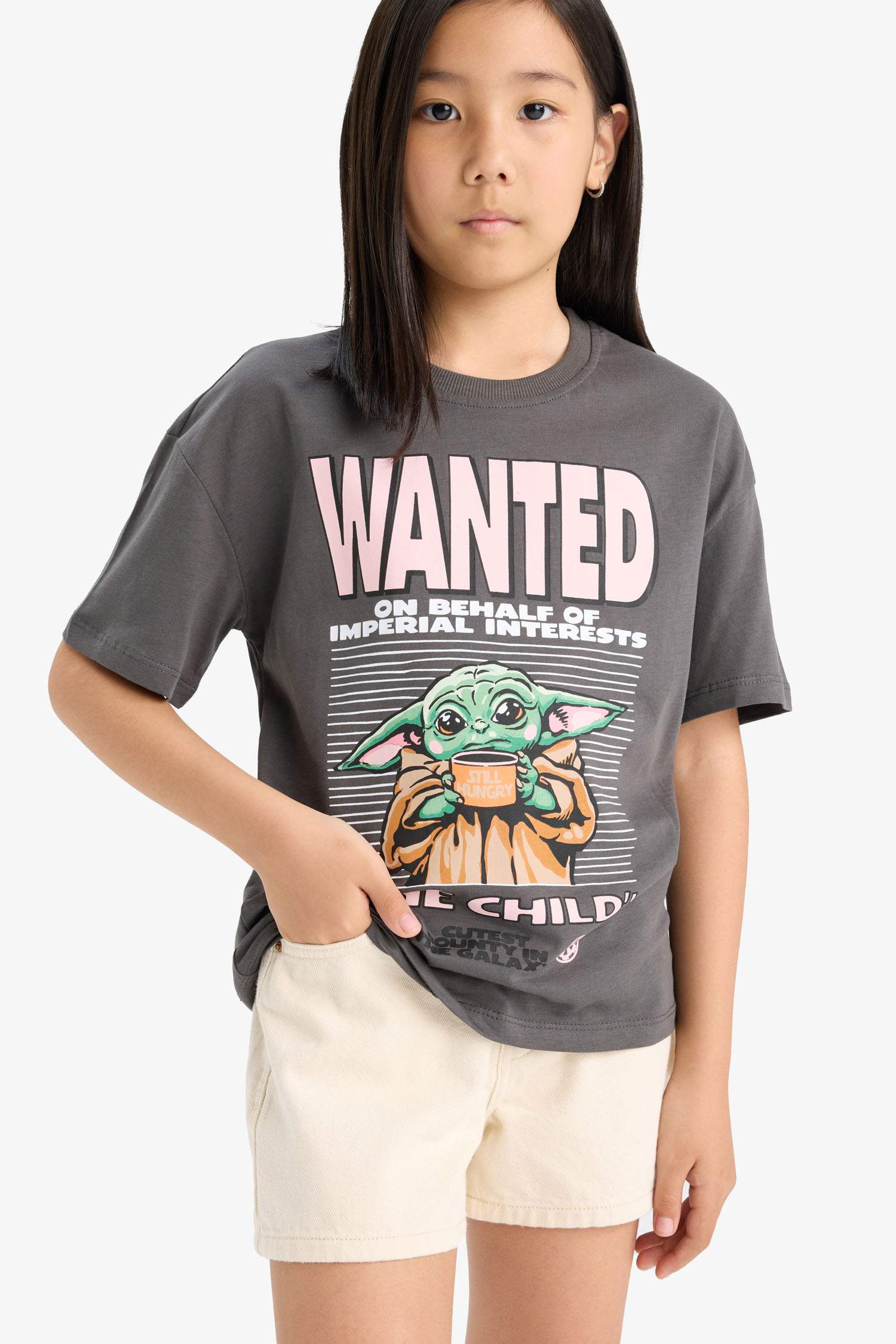 تيشيرت نص ردن قصة مريحة بياقة مستديرة مرخص من Star Wars