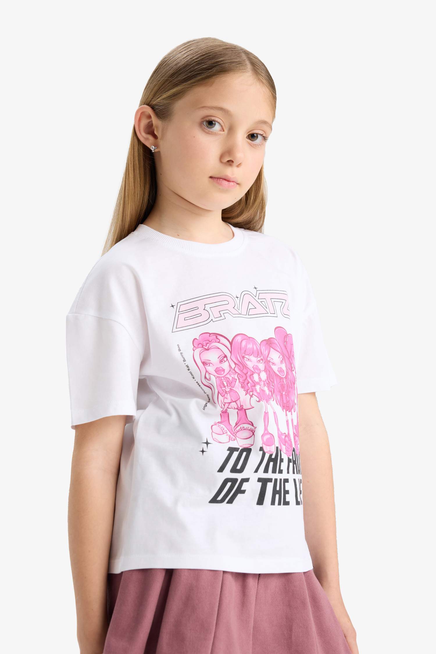 تيشيرت بناتي نص ردن قصة مريحة بياخة مستديرة