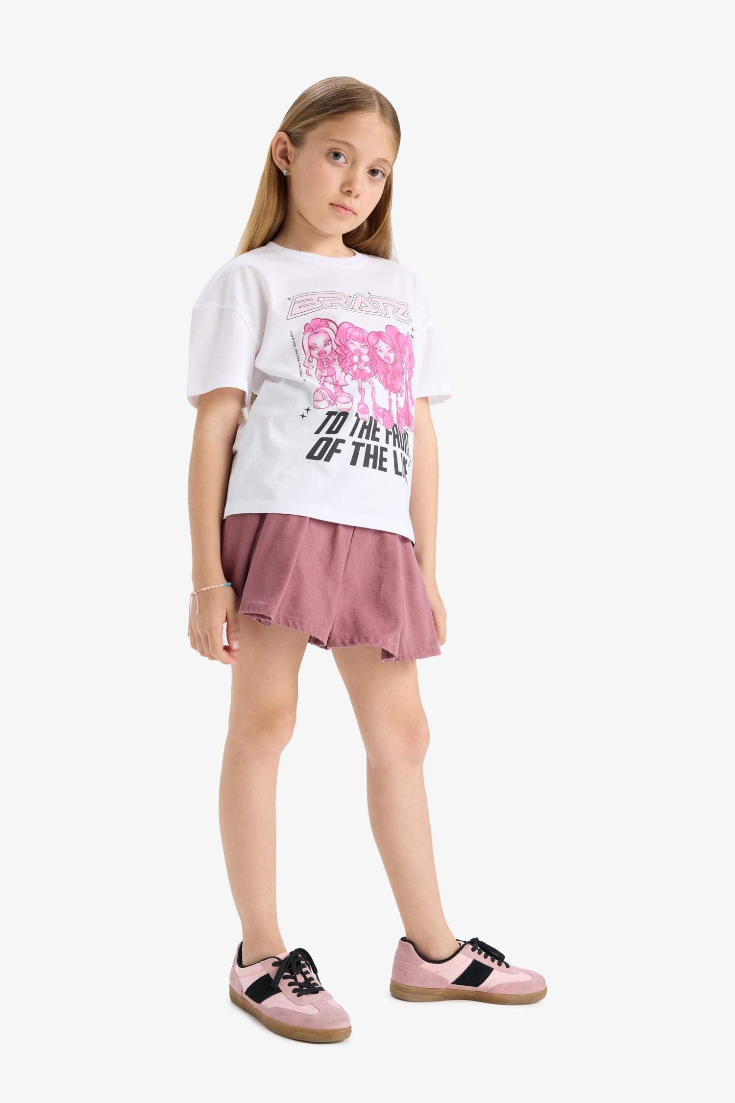 تيشيرت بناتي نص ردن قصة مريحة بياخة مستديرة