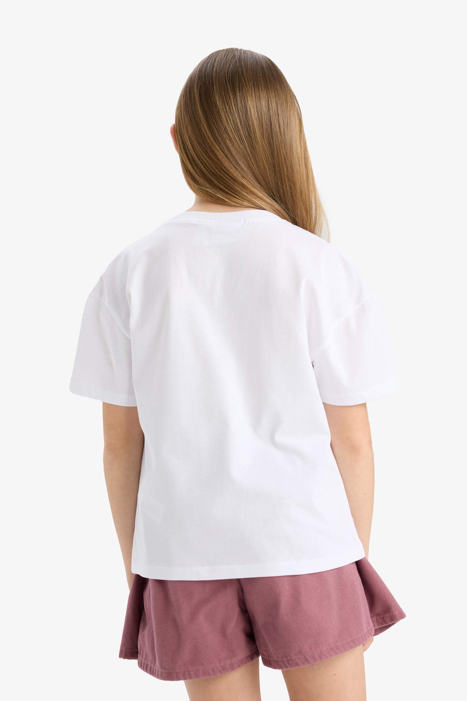 تيشيرت بناتي نص ردن قصة مريحة بياخة مستديرة