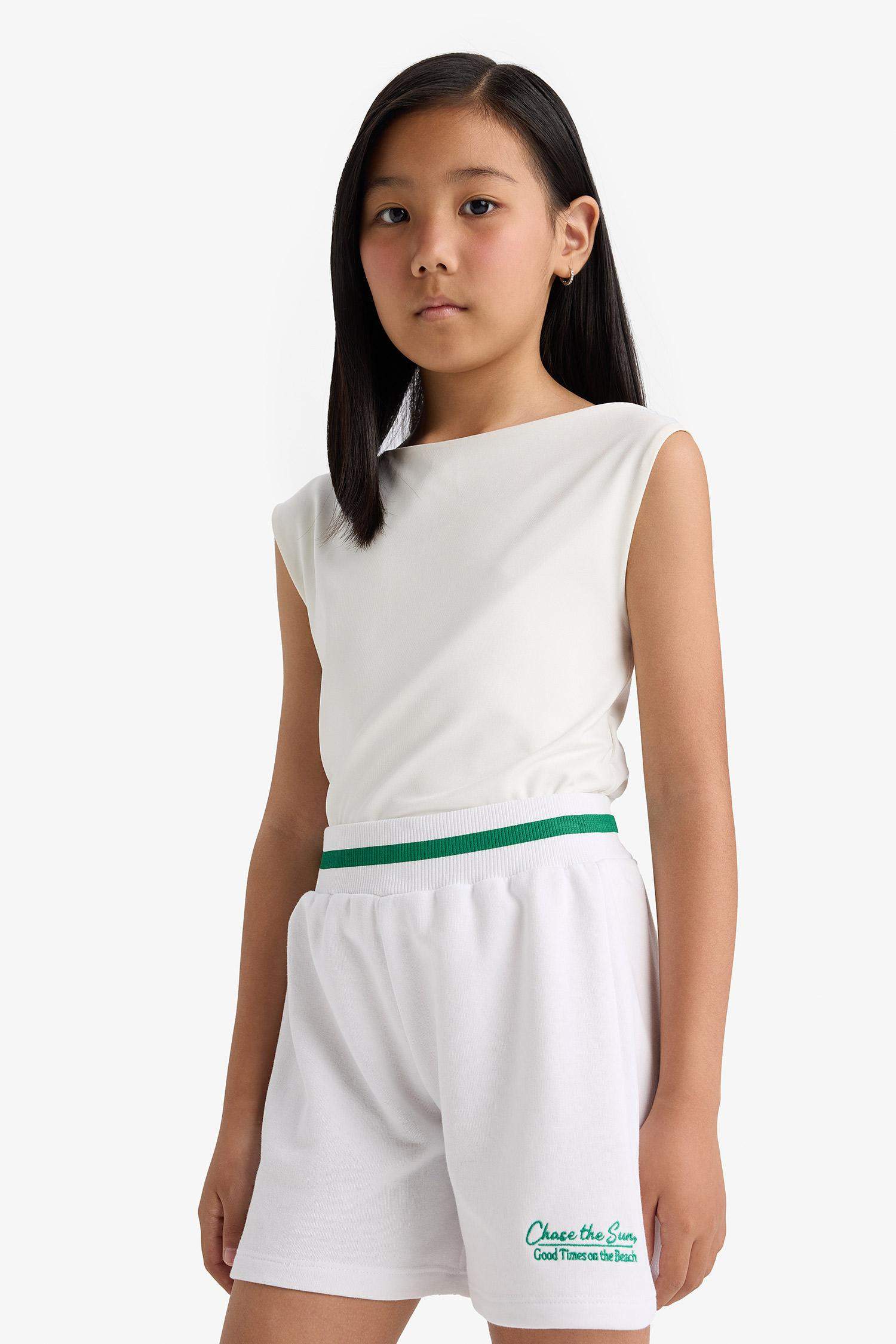 Kız Çocuk Baskılı Beli Lastikli Şort