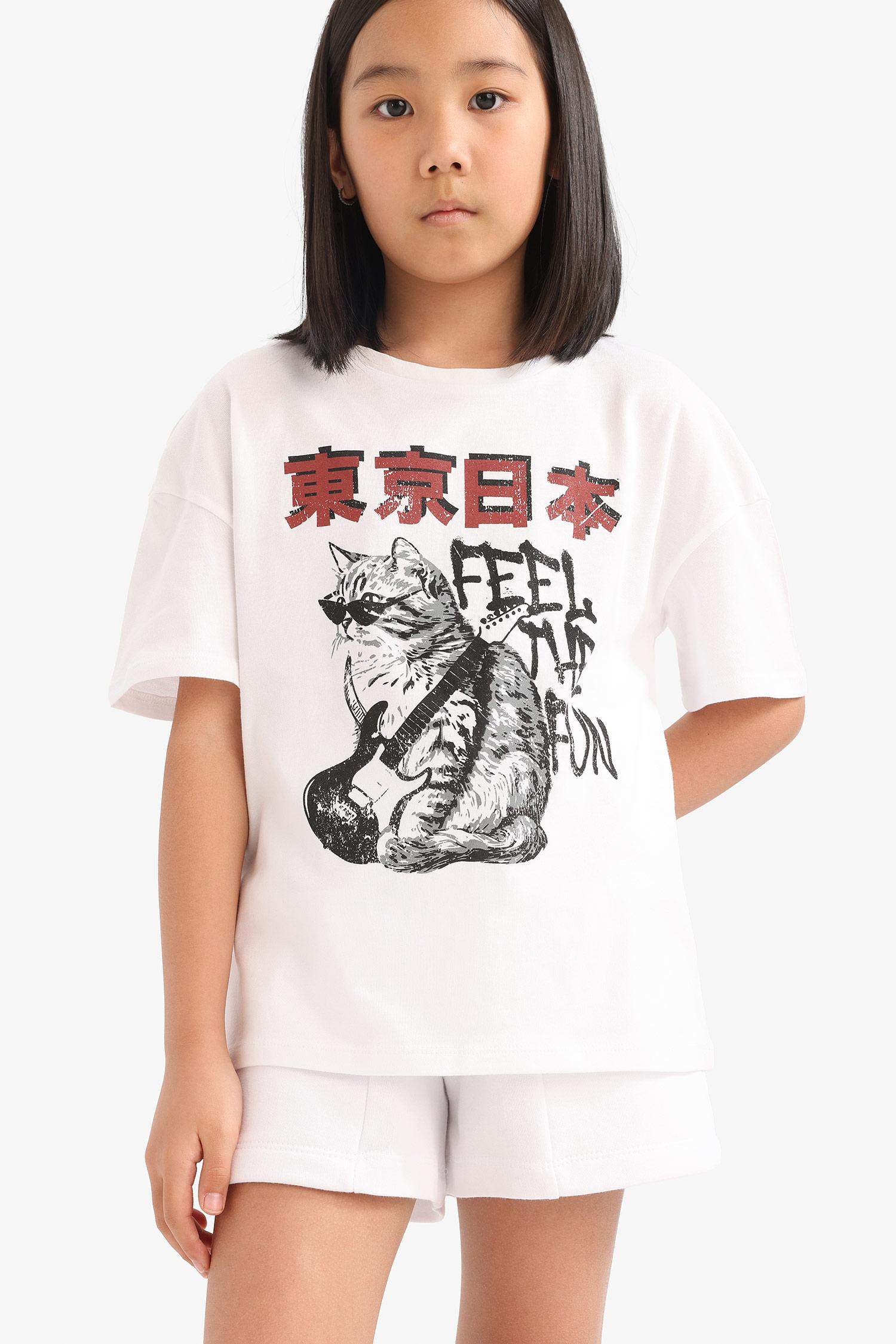 شورت بناتي بيزك بخصر مطاطي