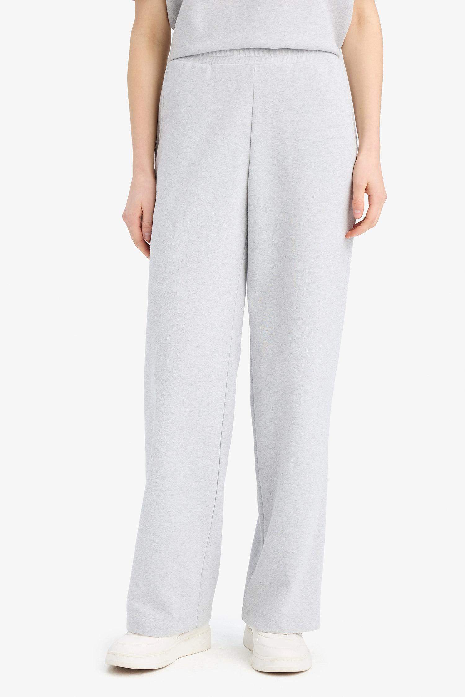 Relax Fit 2'li Takım Bisiklet Yaka Kısa Kollu Üst Beli Lastikli Uzun Alt