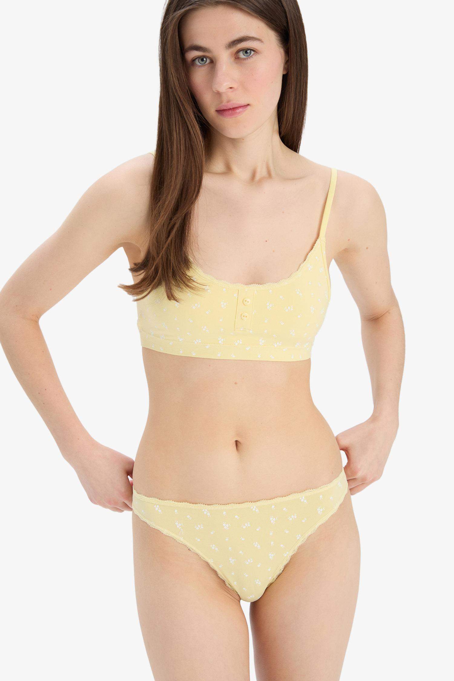 2'li Takım Desenli Seamless Kumaş Bralet Külot-Fall in Love