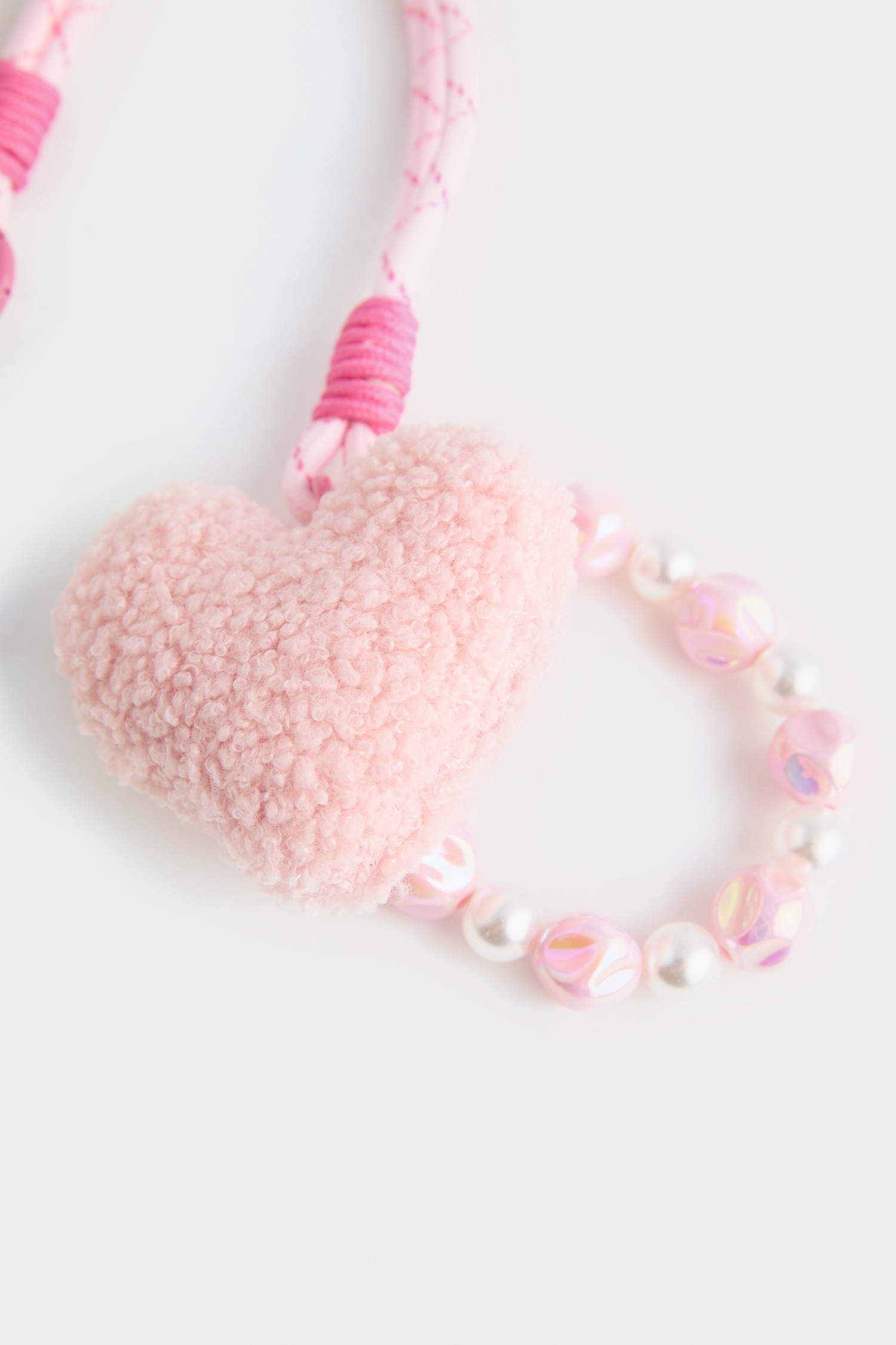 Kadın Pelüş Pembe Kalp Charm Anahtarlık