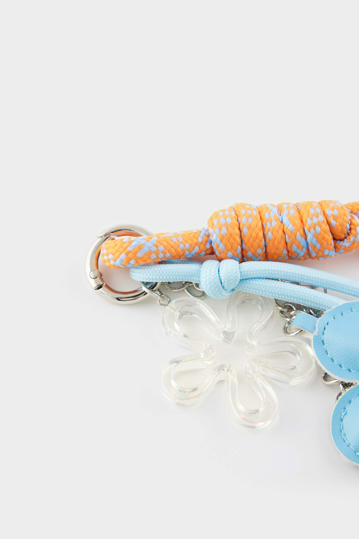 Blue Heart Faux Leather Charm Keychain