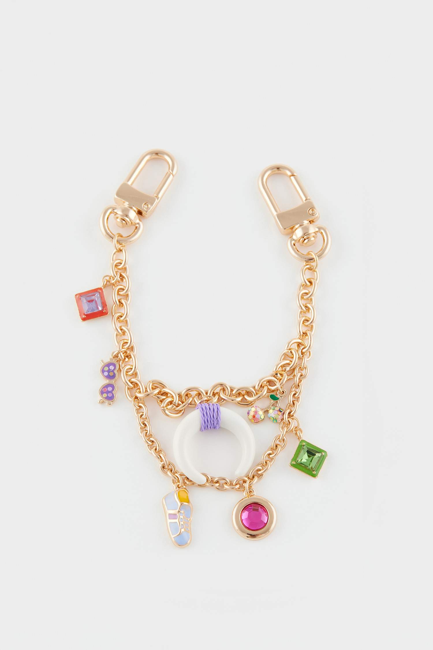 Woman Ivory Detailed Charm Keychain