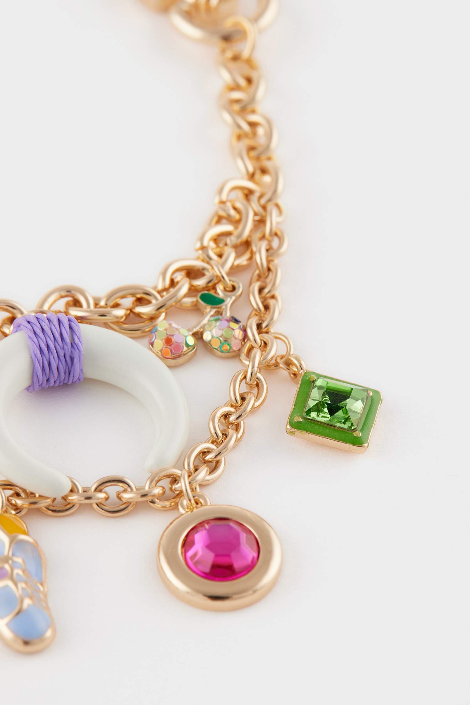 Woman Ivory Detailed Charm Keychain