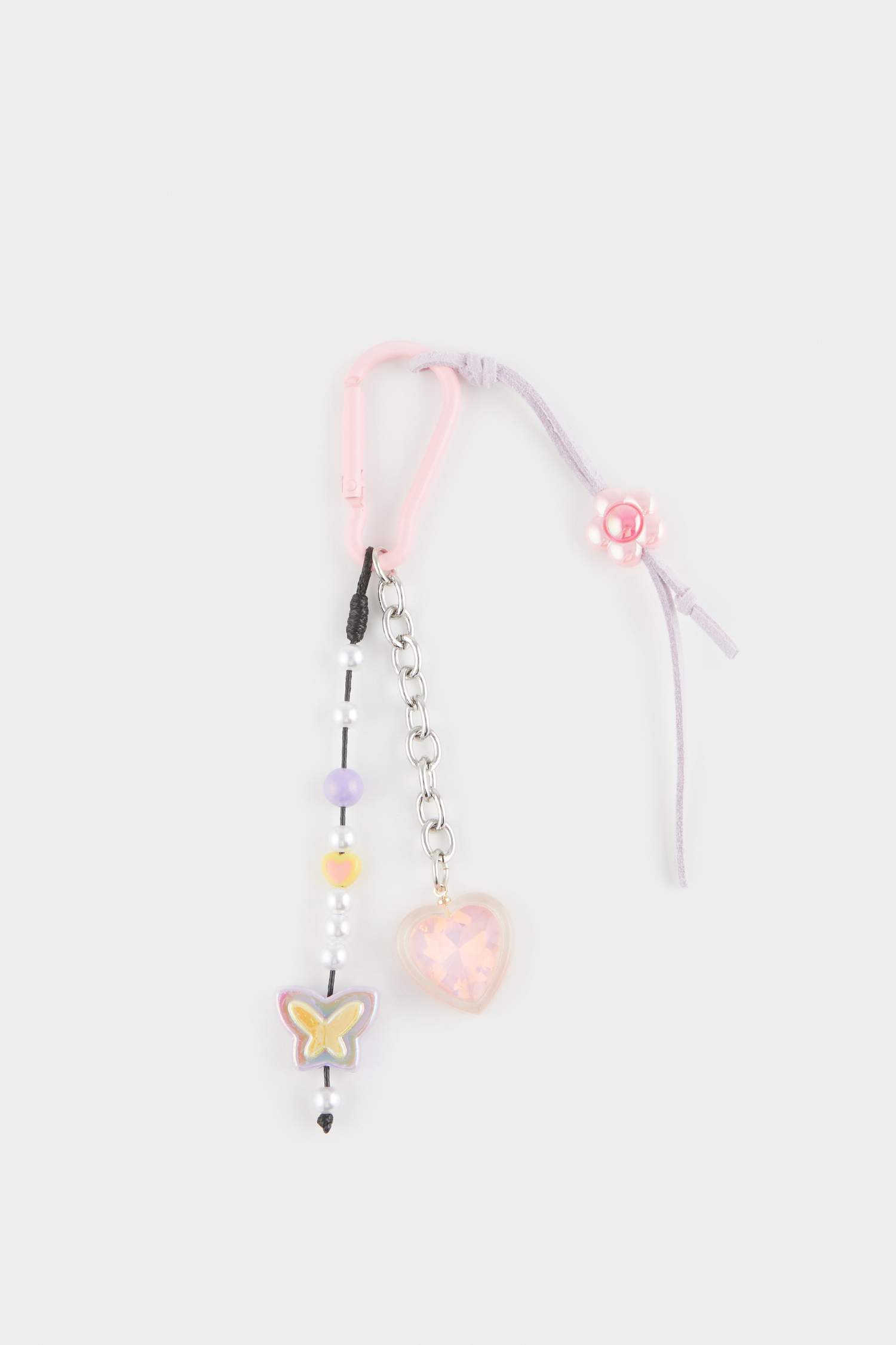 Woman Butterfly Detailed Charm Keychain