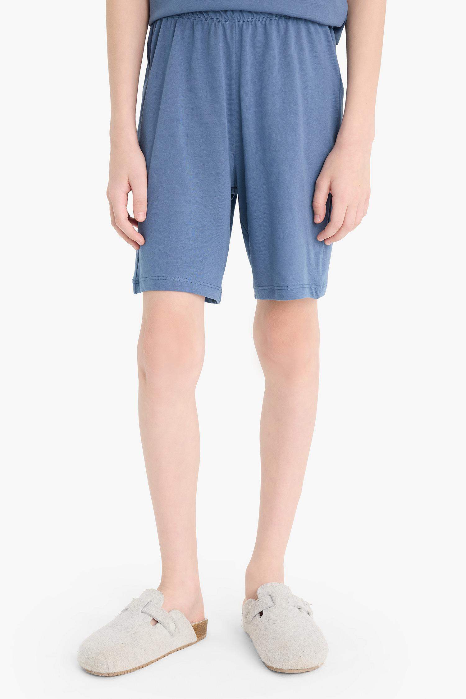 Erkek Çocuk Pijama Takımı Baskılı Kısa Kollu Tişört Beli Lastikli Şort