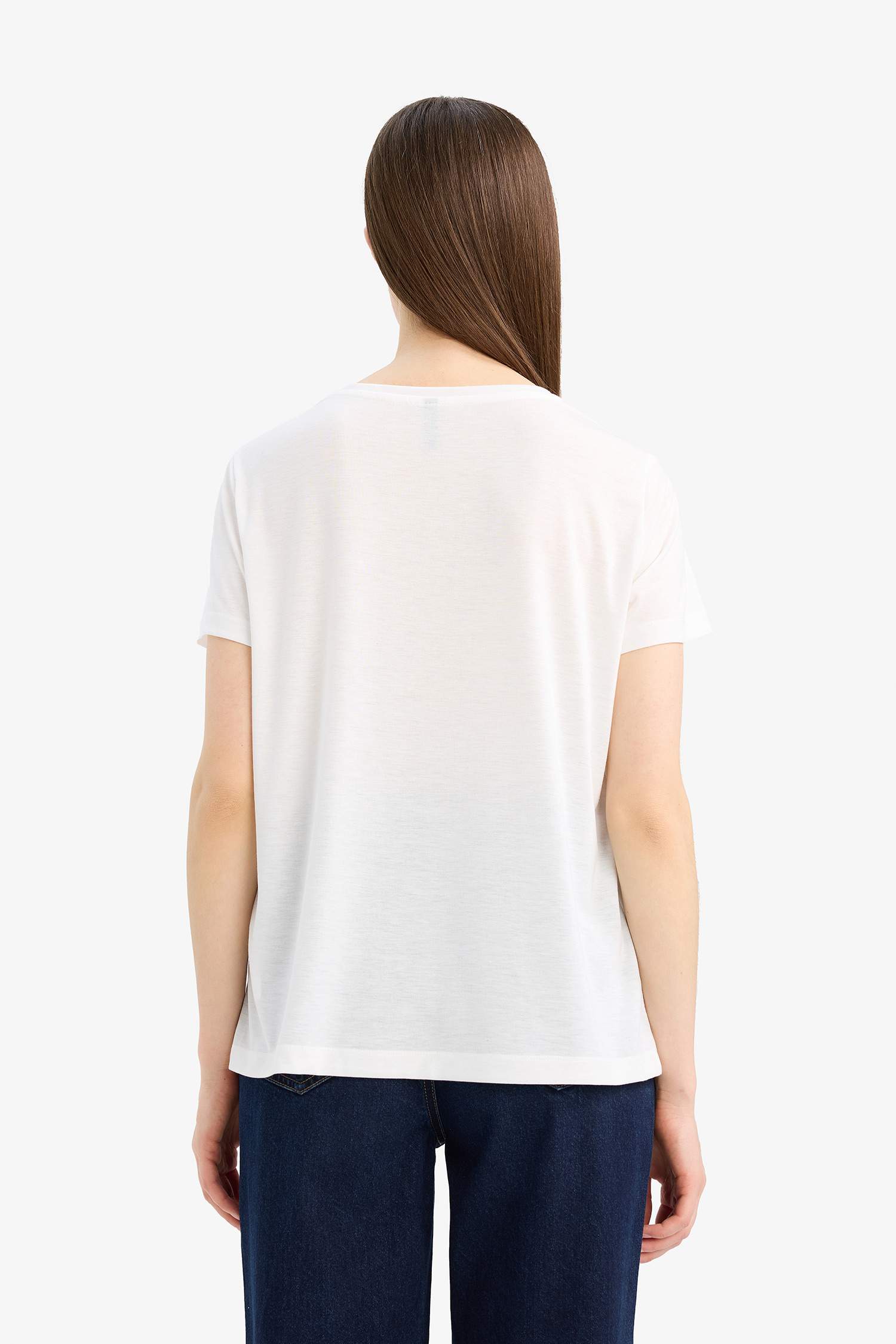 Футболка с короткими рукавами и пайетками и велосипедным воротом Regular Fit