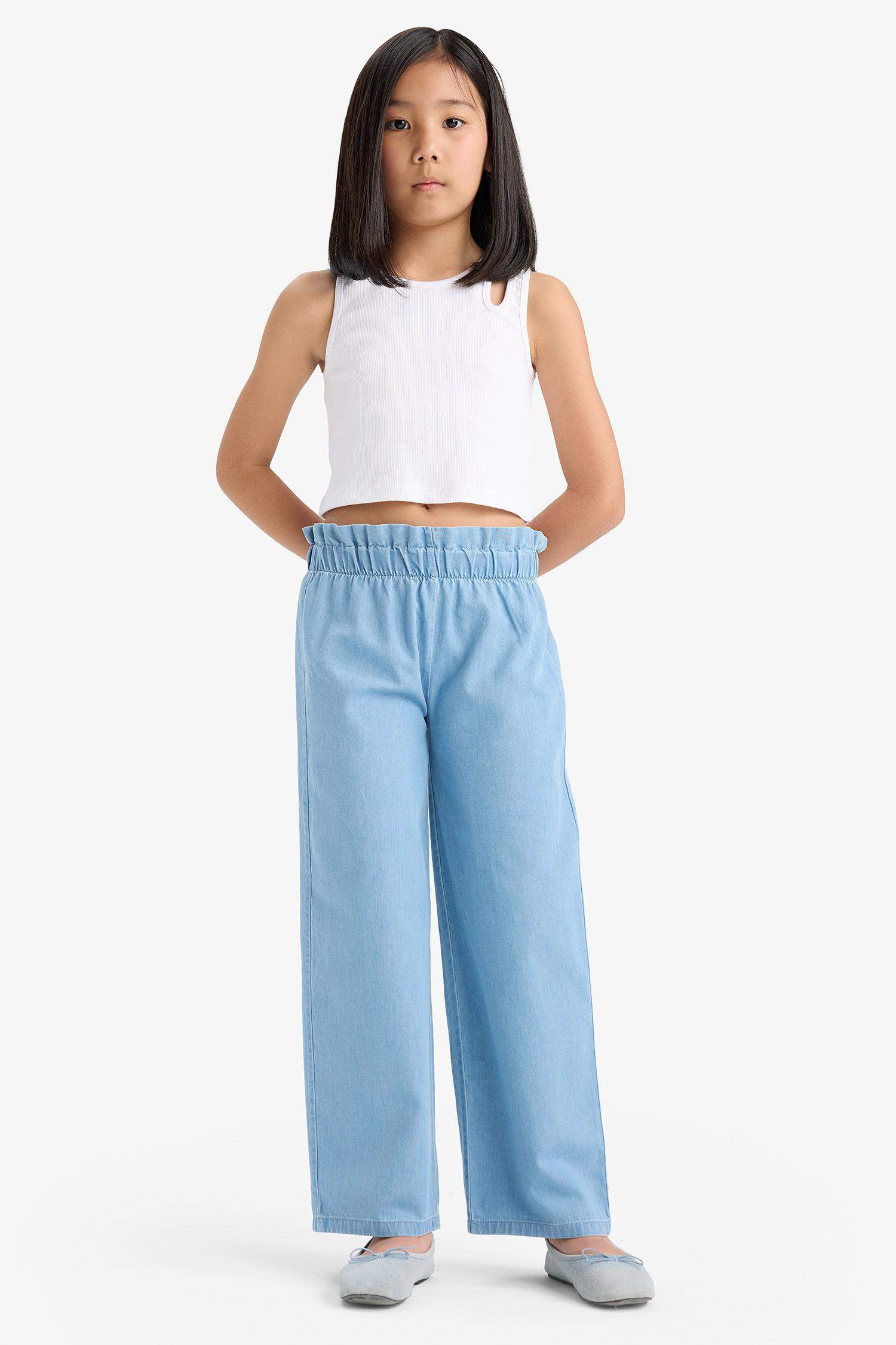 Kız Çocuk Wide Leg Jean Pantolon