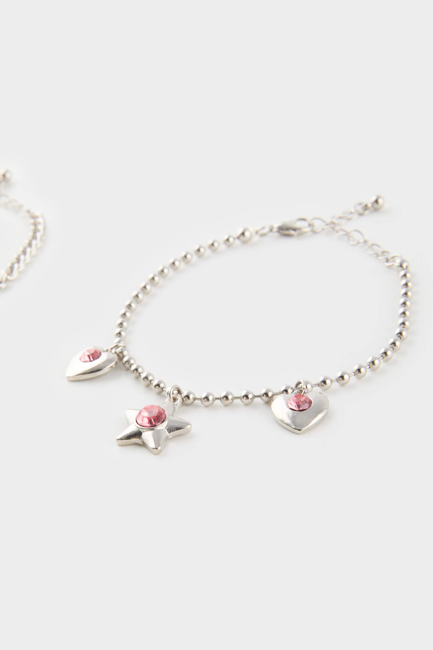 Kadın Pembe Taşlı 3'lü Silver Bileklik
