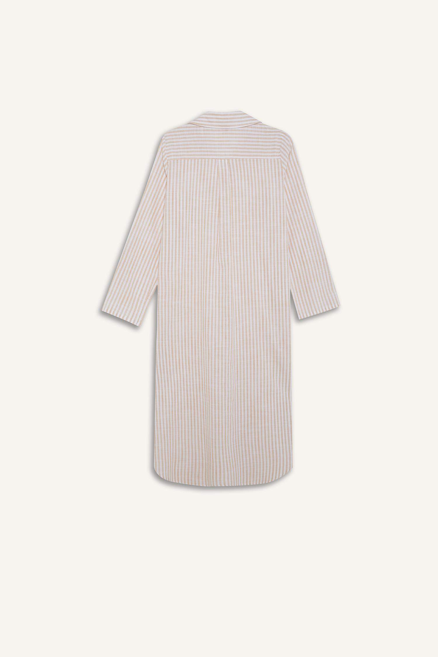 Gömlek Yaka Uzun Kollu Plaj Gömleği-Fall in Love