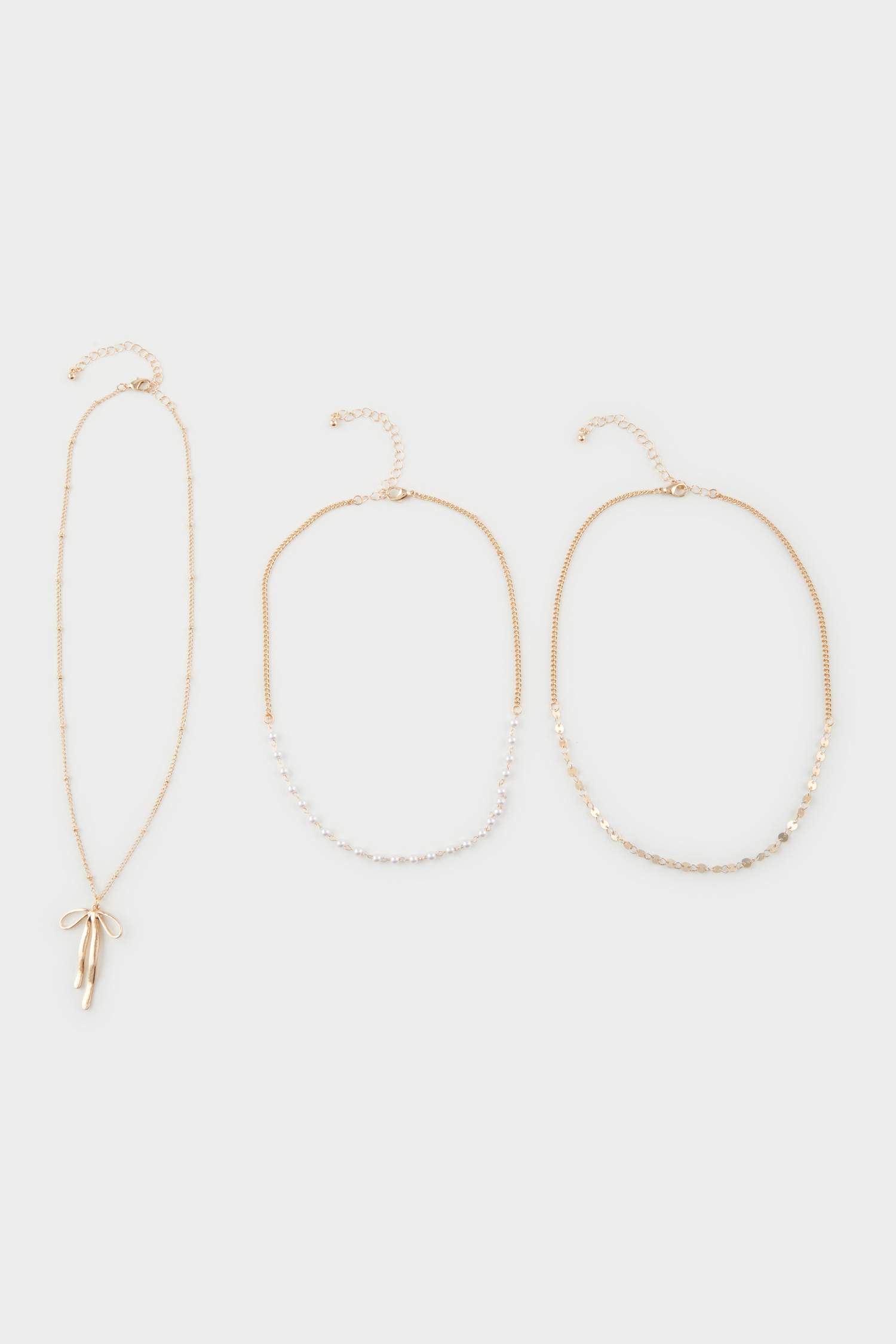 Kadın 3'lü Gold Kolye