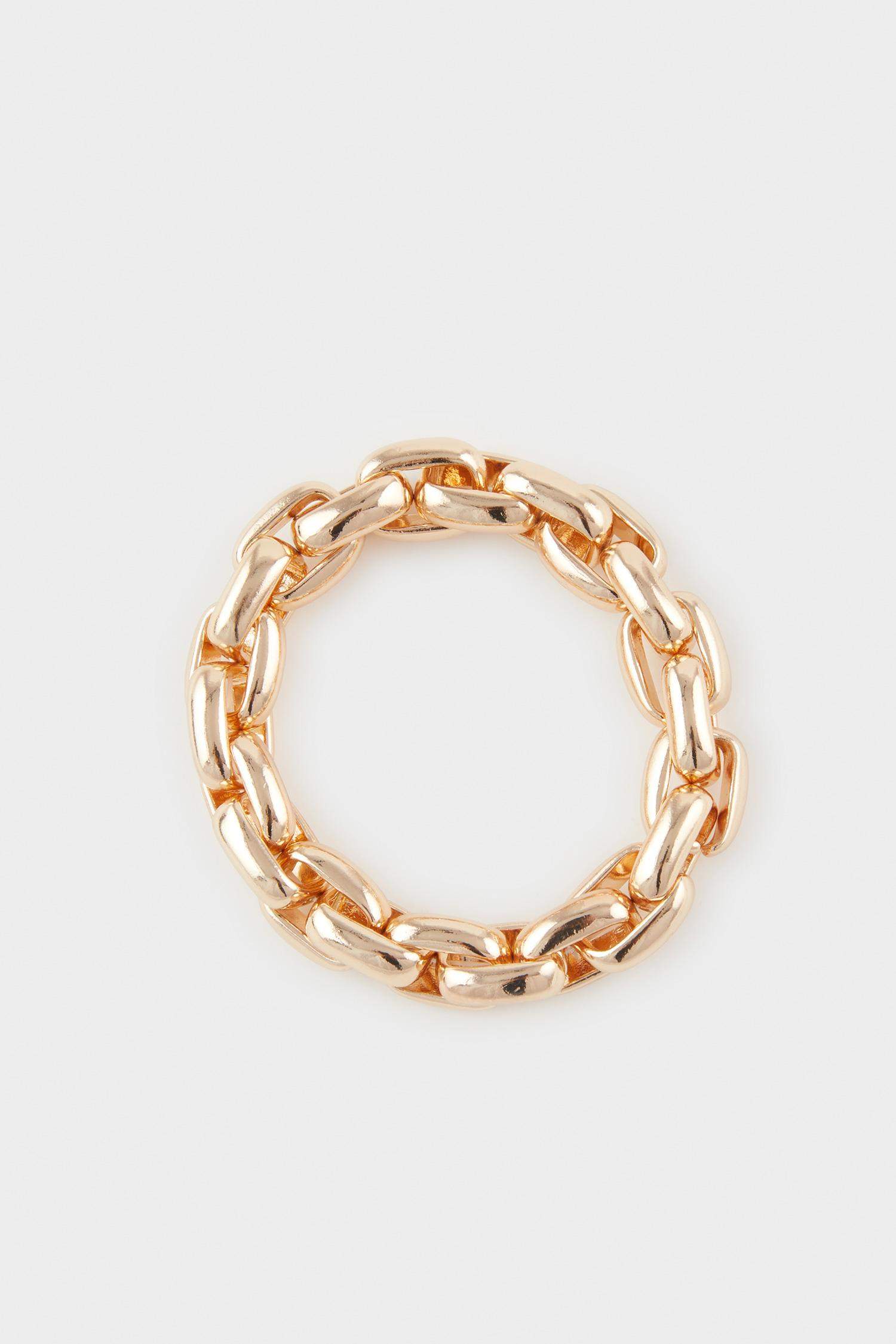 Kadın Kalın Zincir Gold Bileklik