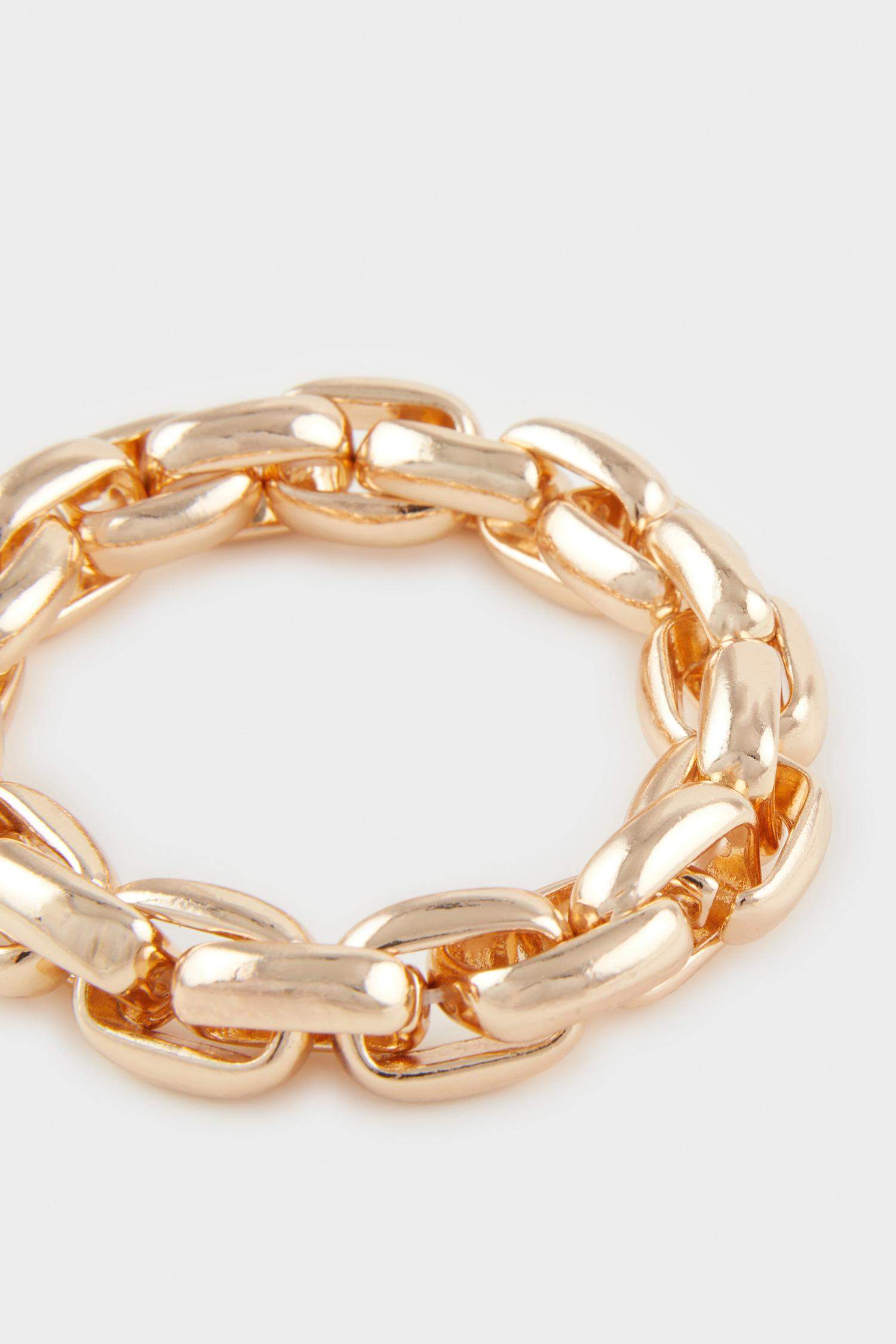 Kadın Kalın Zincir Gold Bileklik