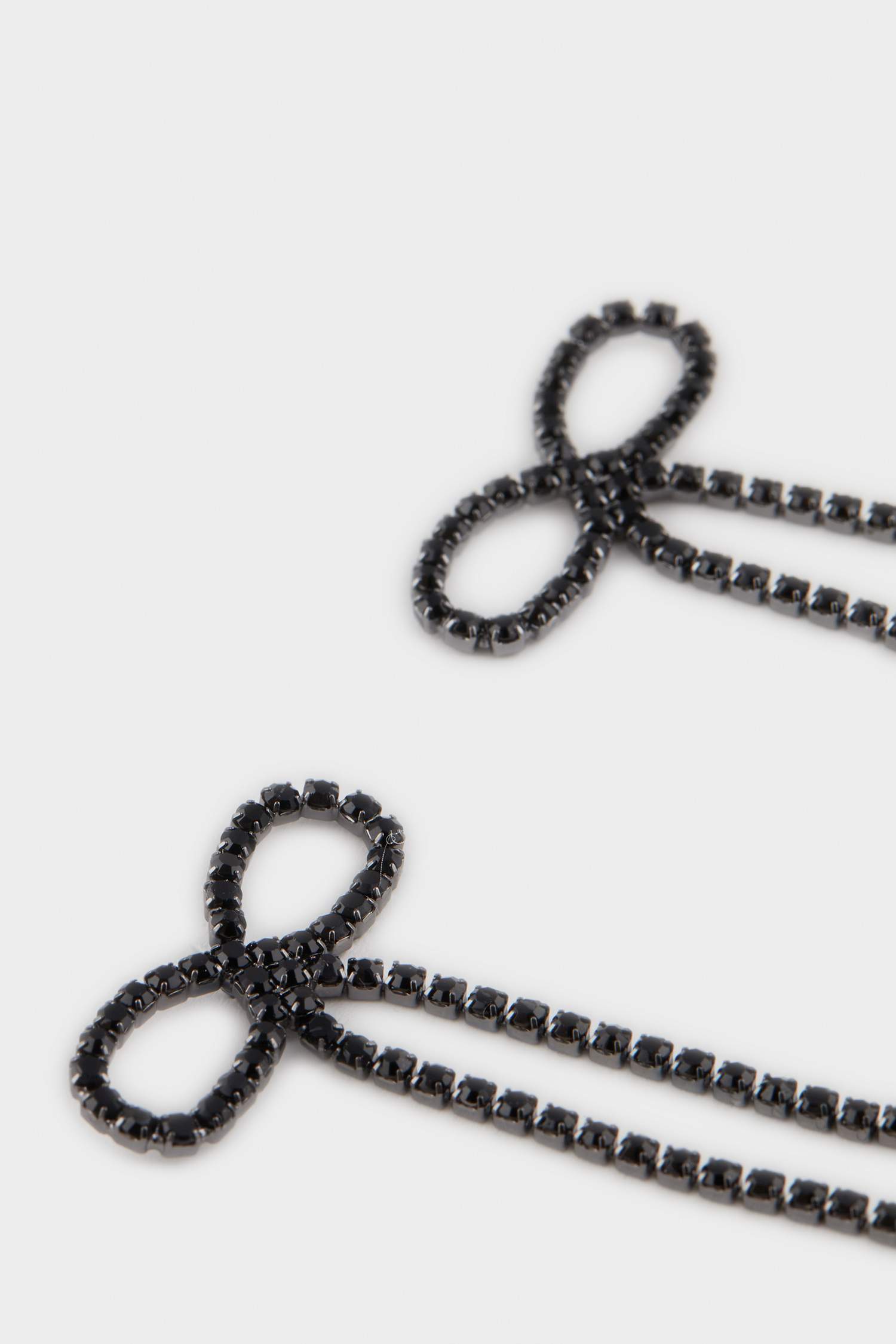 Kadın 2'li Kurdele Siyah Silver Küpe